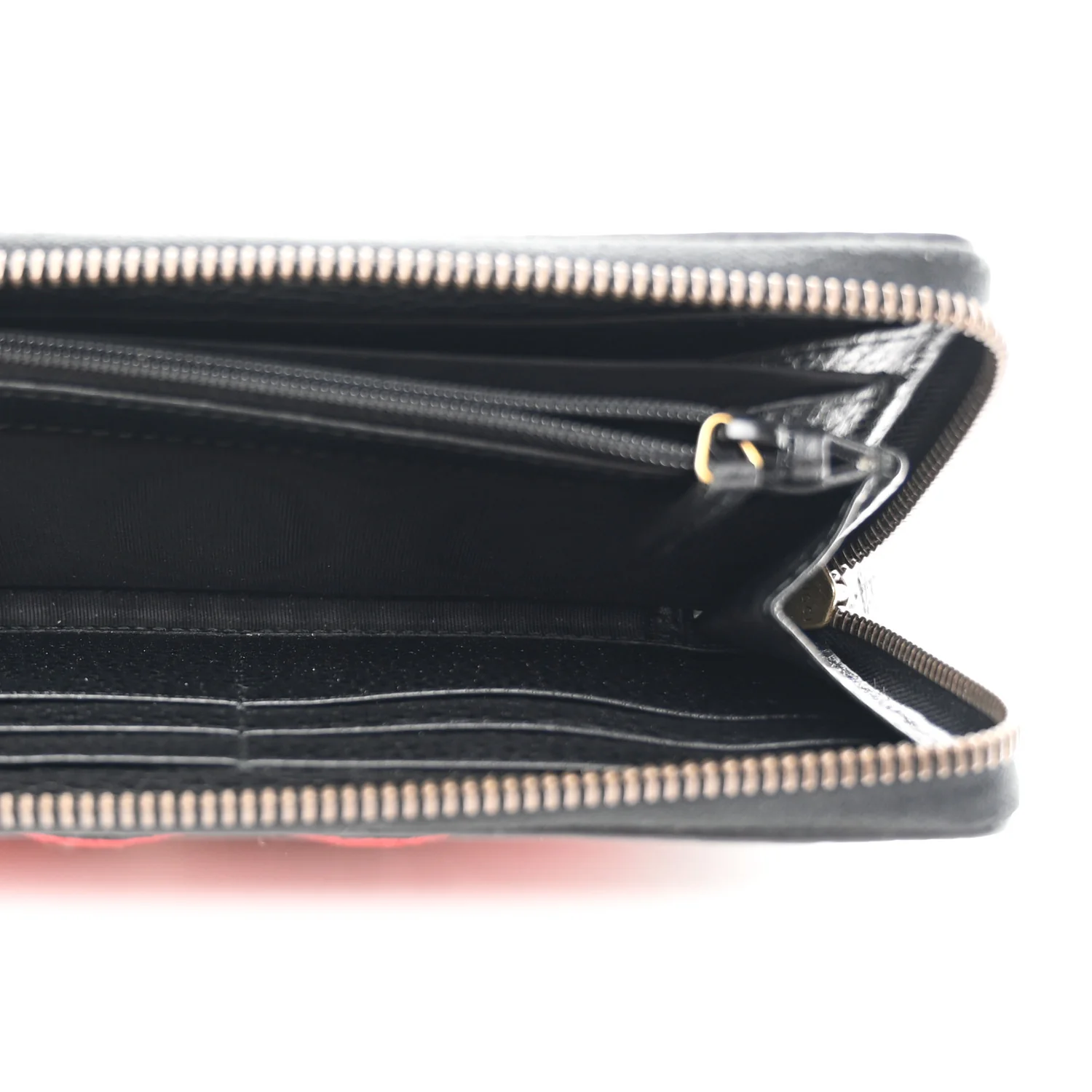 Pebbled Calfskin Blind For Love Zip Around Wallet Black - Image 7