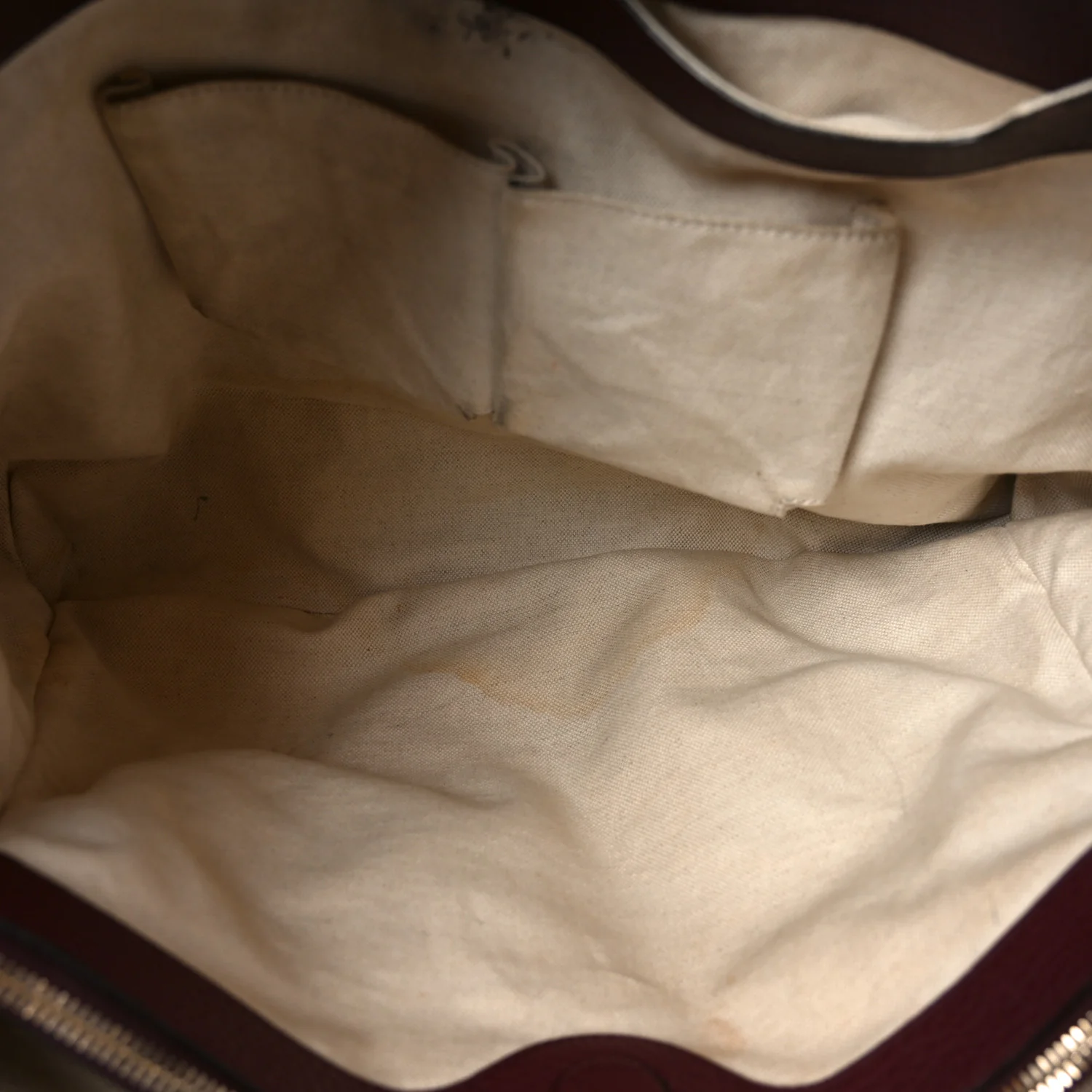 Pebbled Calfskin Large Bamboo Shopper Tote Burgundy - Image 5