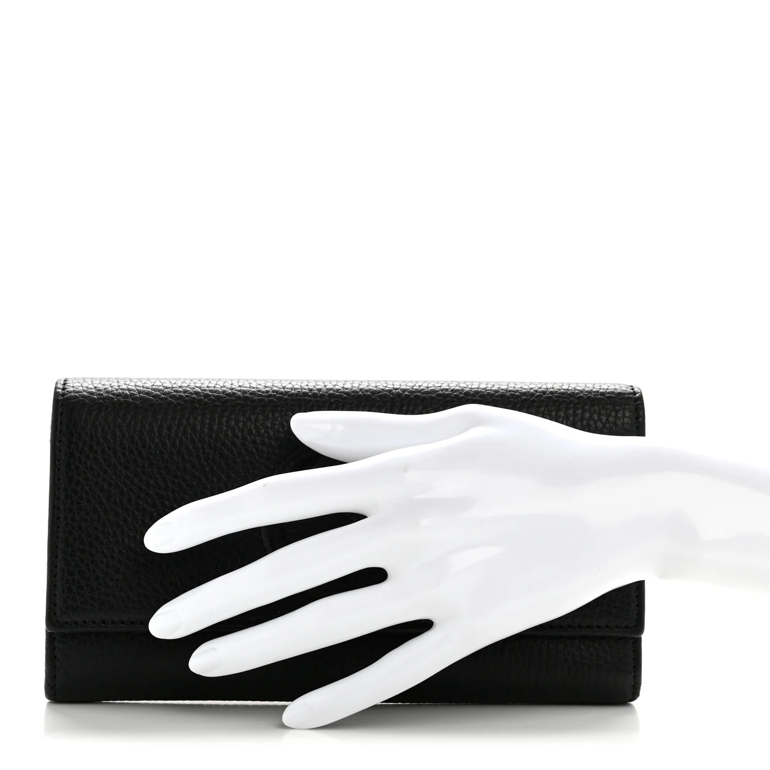 Pebbled Calfskin Large Soho Continental Wallet Black - Image 2