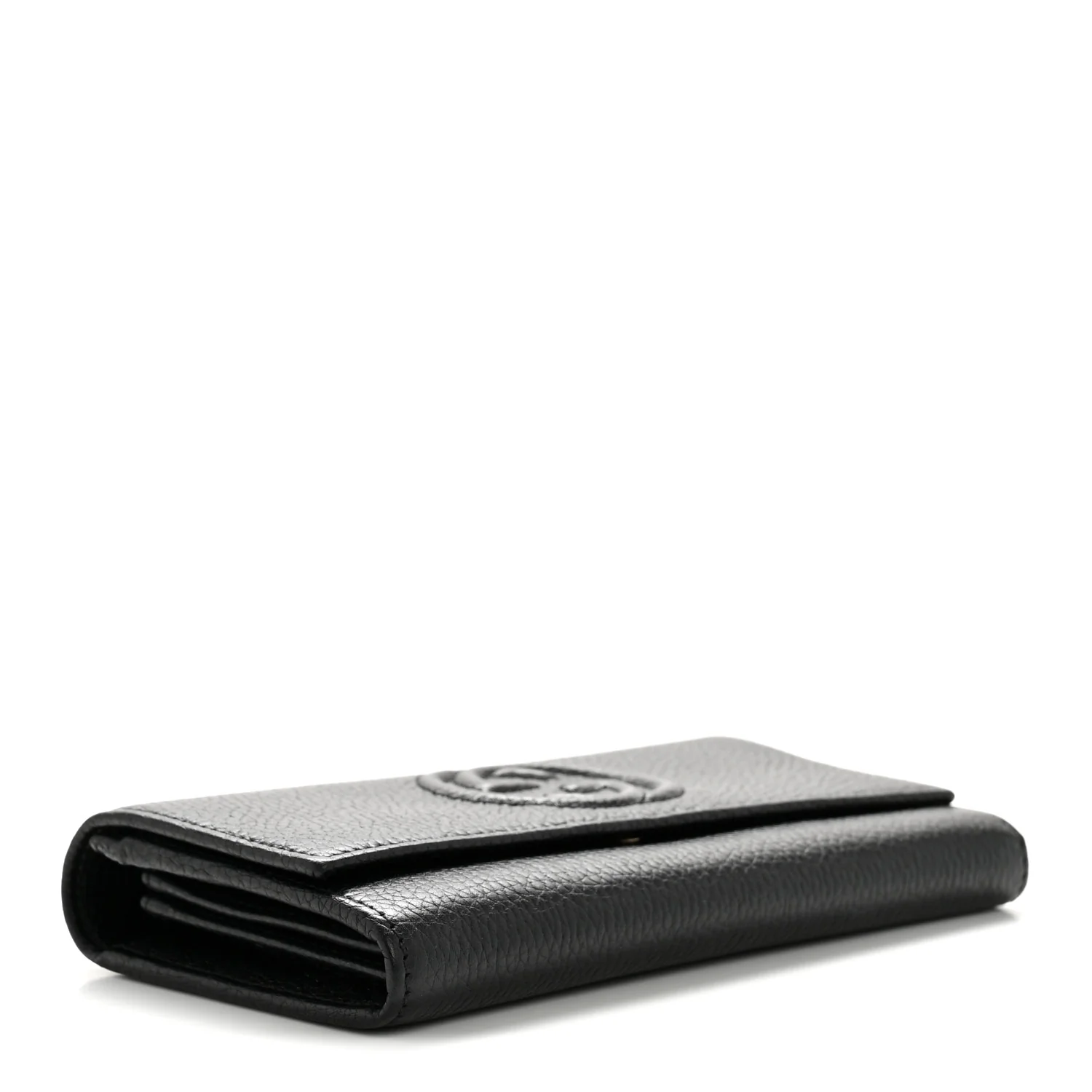 Pebbled Calfskin Large Soho Continental Wallet Black - Image 4
