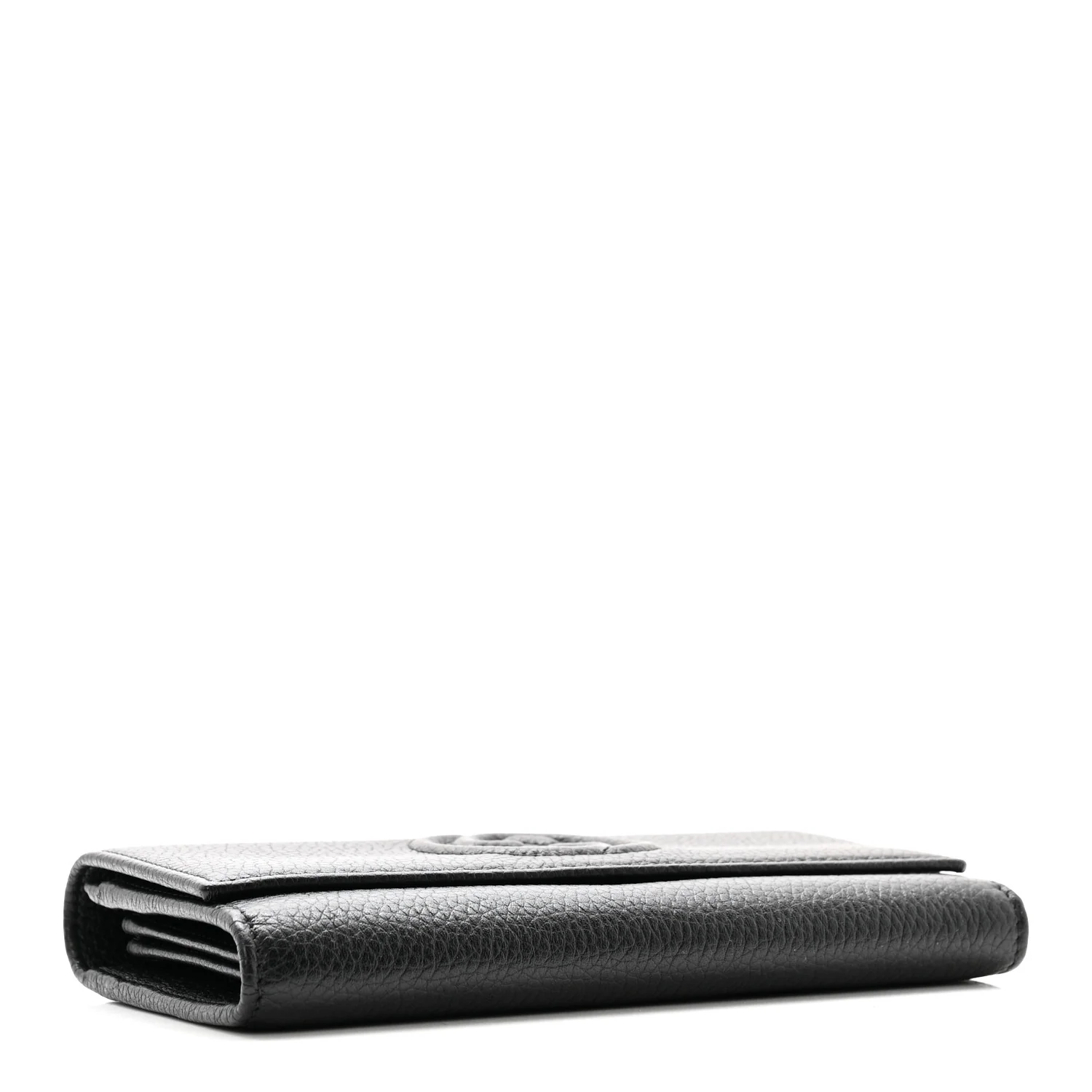 Pebbled Calfskin Large Soho Continental Wallet Black - Image 4