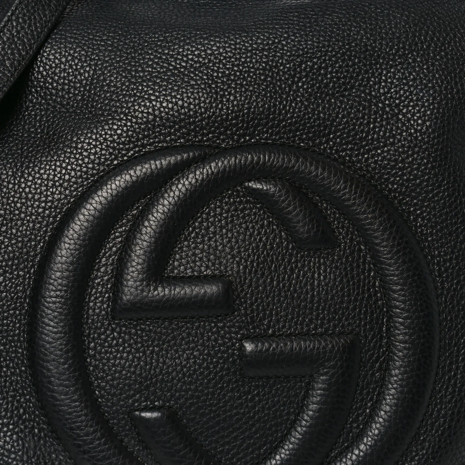 Pebbled Calfskin Large Soho Hobo Black - Image 8