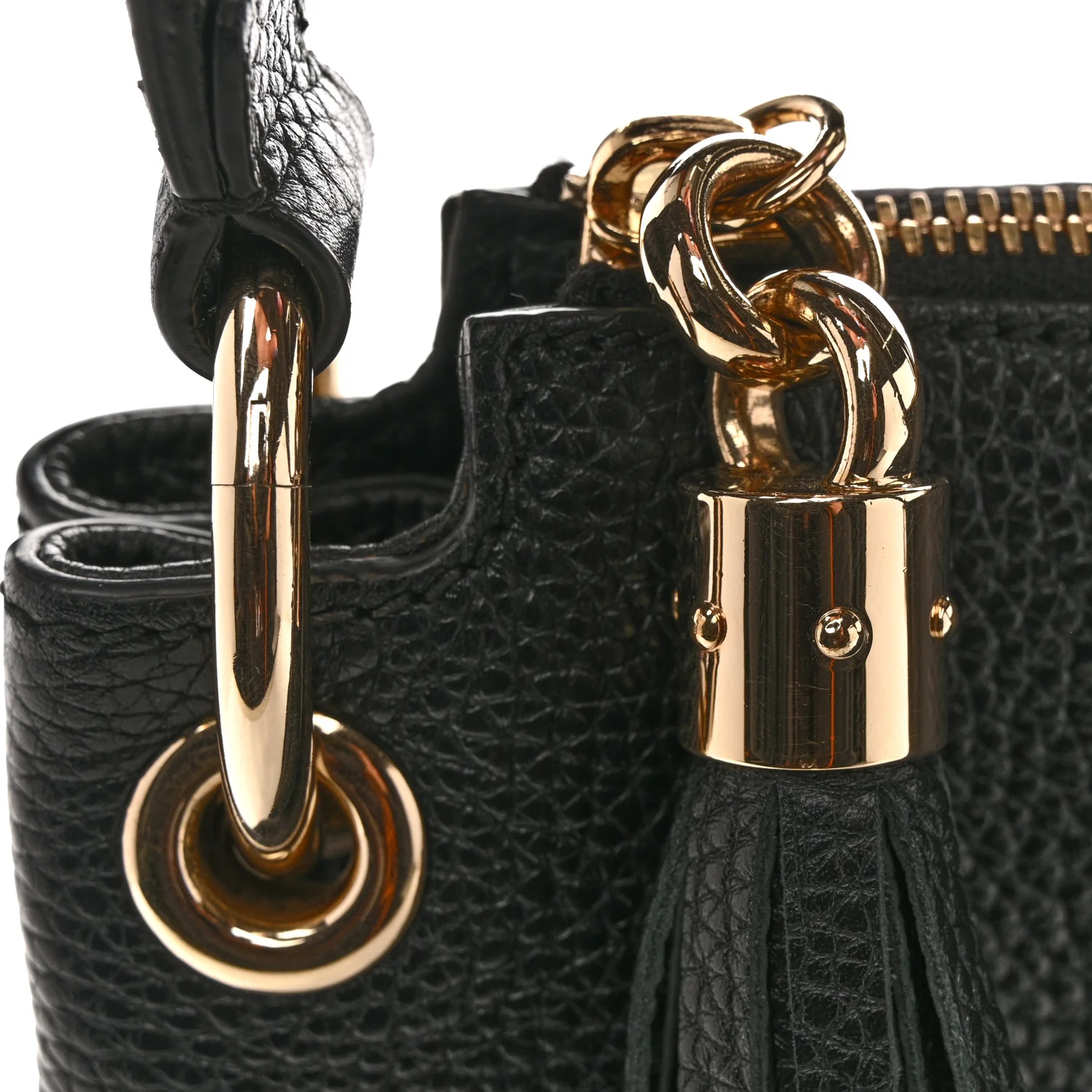 Pebbled Calfskin Large Soho Hobo Black - Image 12