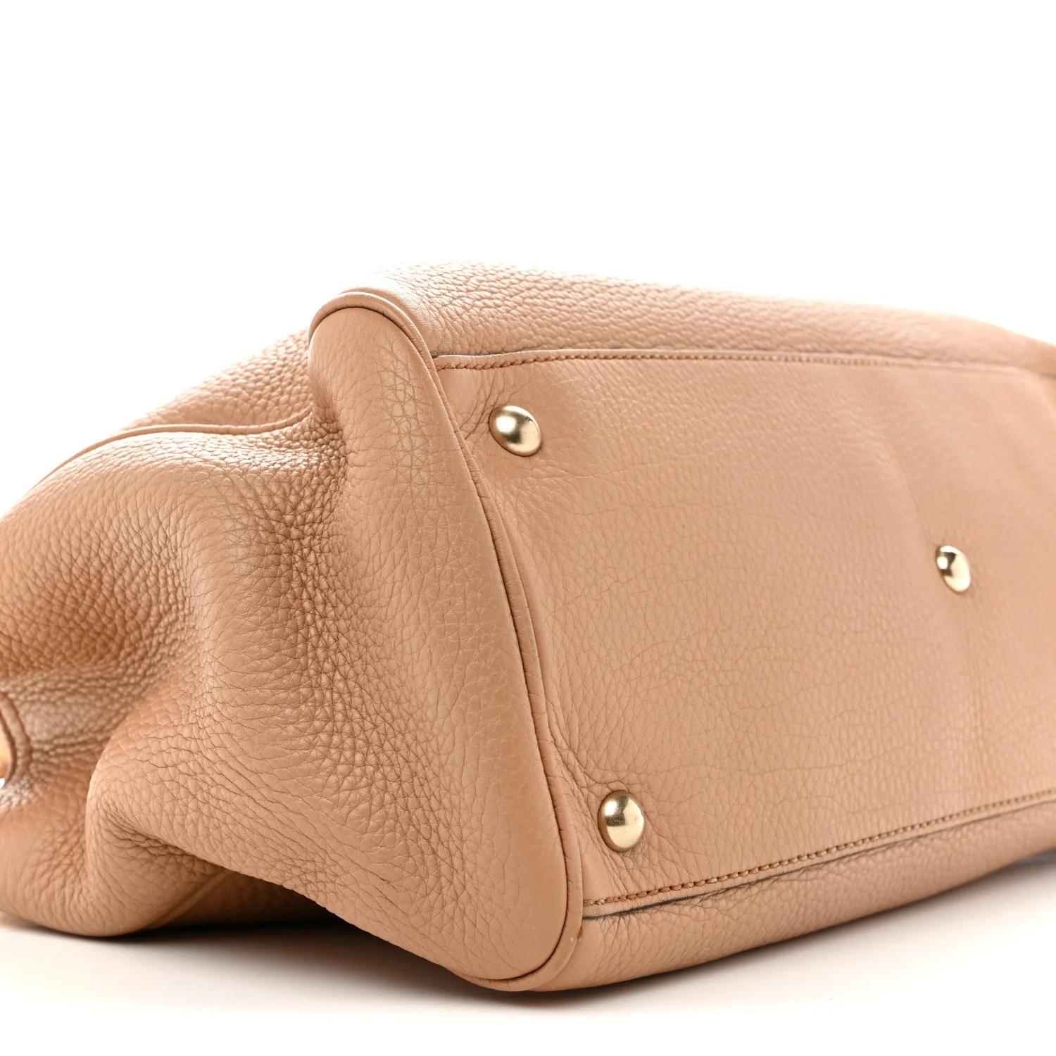 Pebbled Calfskin Medium Bamboo Shopper Tote Camelia - Image 10