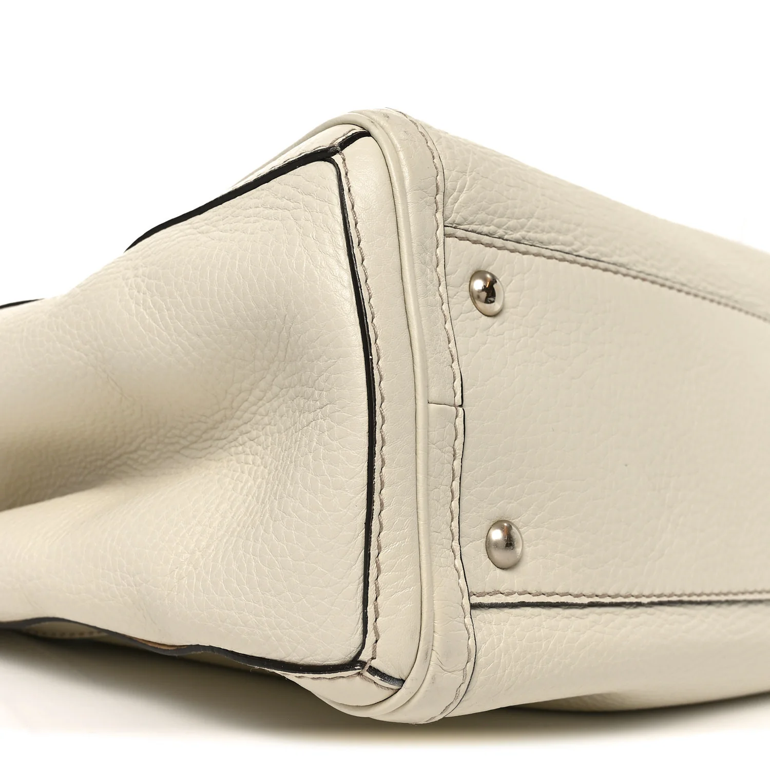 Pebbled Calfskin Medium Bella Tote Off White - Image 8