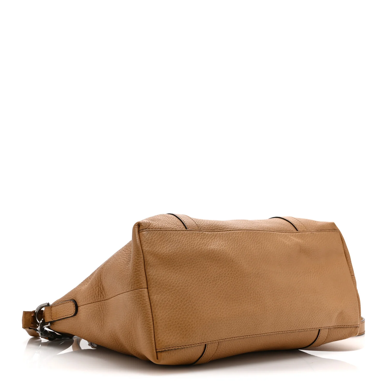 Pebbled Calfskin Medium GG Convertible Dome Satchel Beige - Image 4