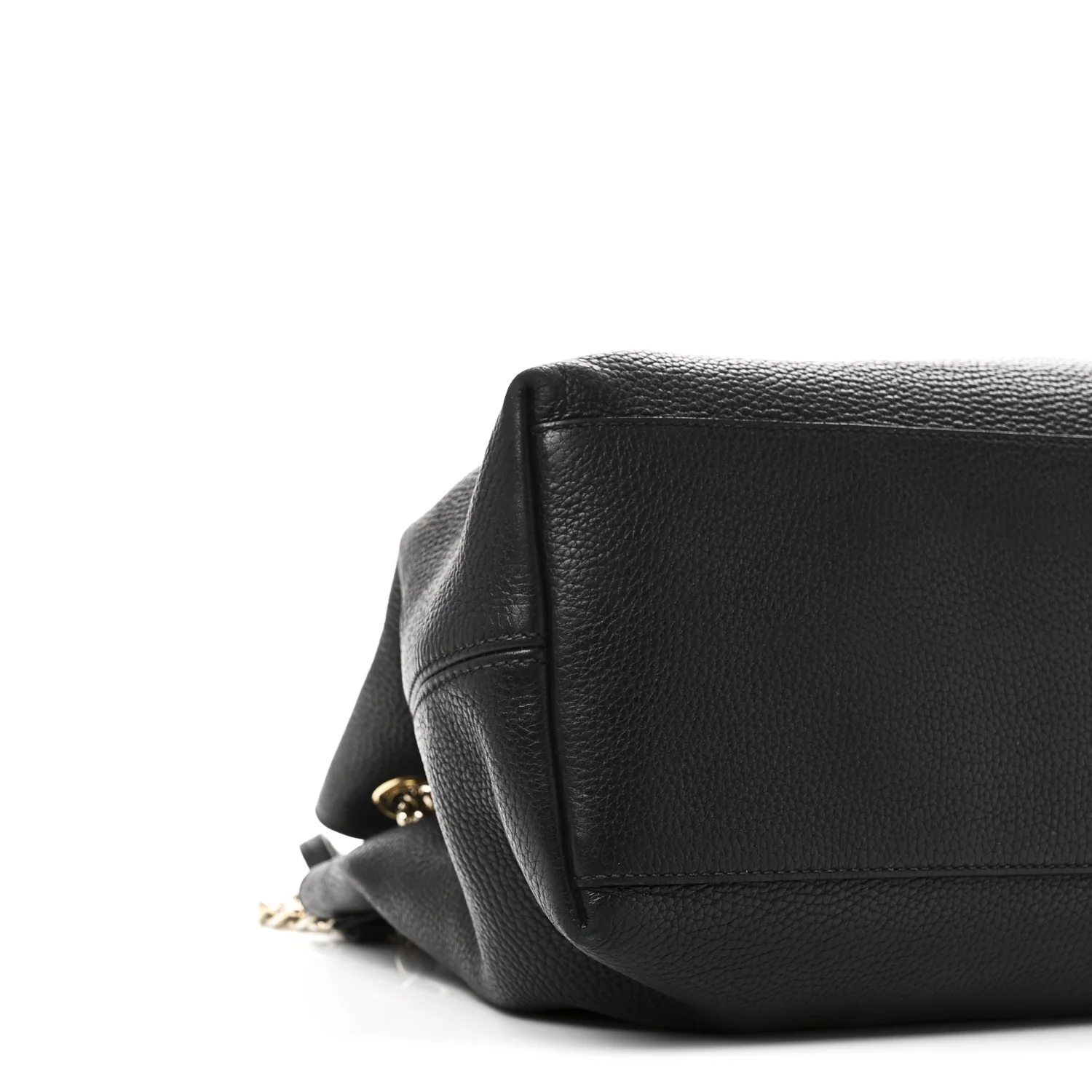 Pebbled Calfskin Medium Soho Chain Shoulder Bag Black - Image 9