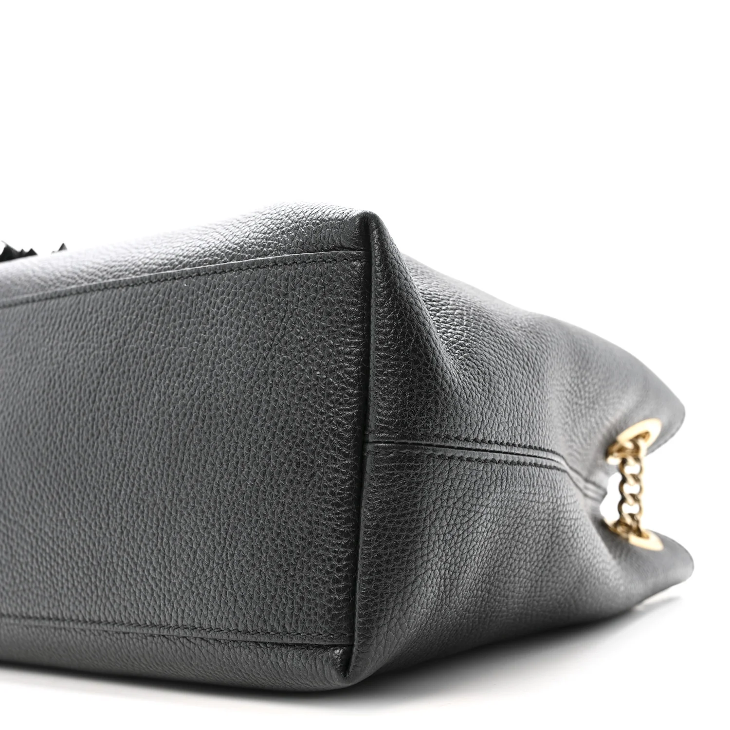 Pebbled Calfskin Medium Soho Chain Shoulder Bag Black - Image 10