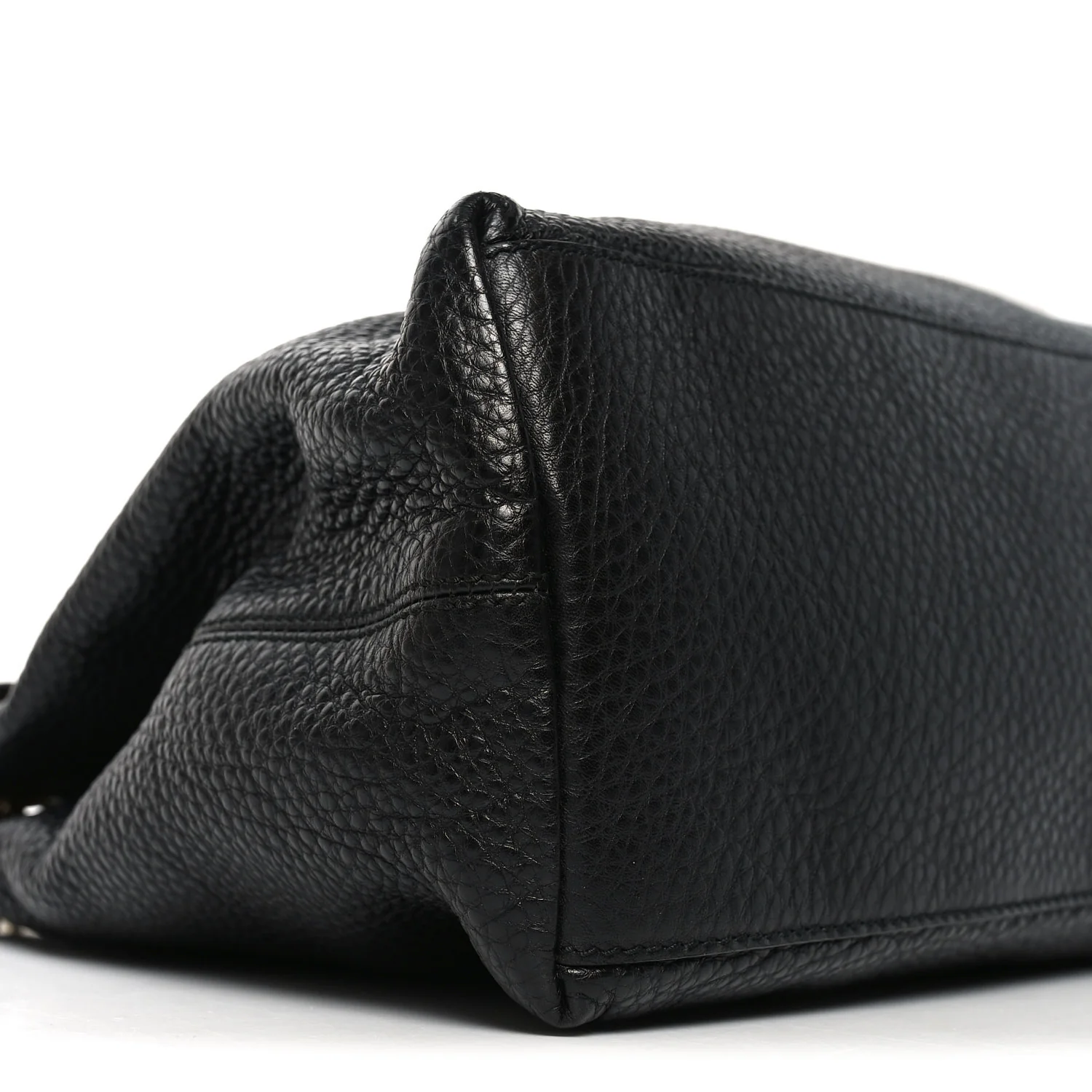 Pebbled Calfskin Medium Soho Chain Shoulder Bag Black - Image 8