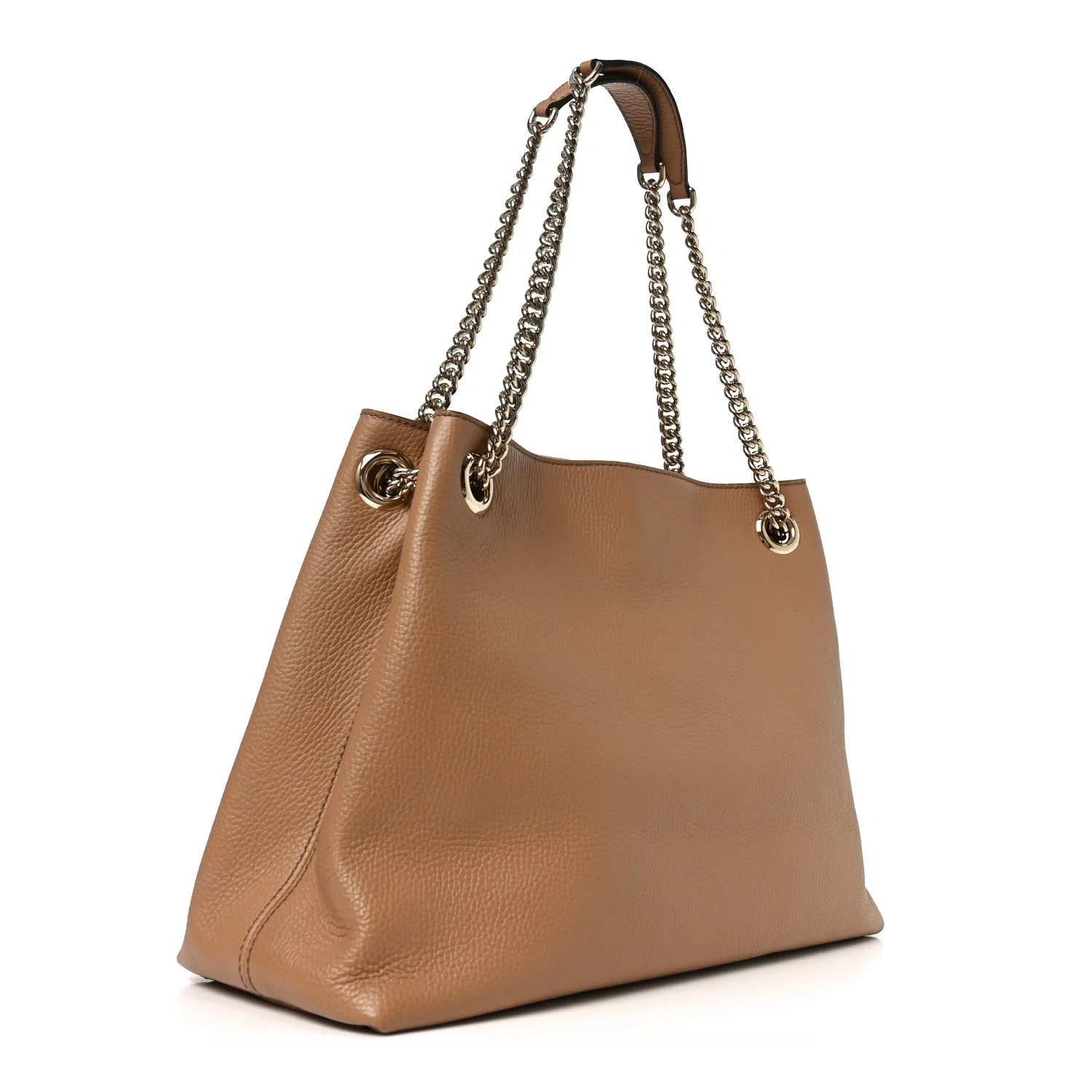 Pebbled Calfskin Medium Soho Chain Shoulder Bag Camelia - Image 3