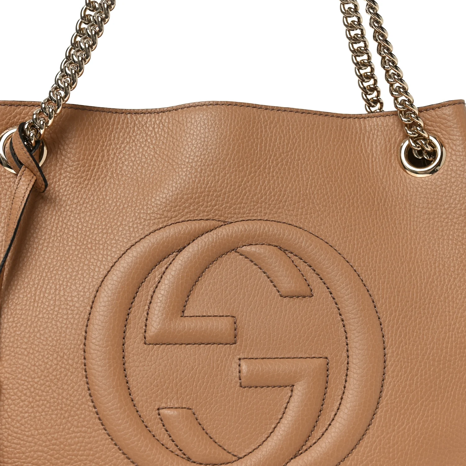 Pebbled Calfskin Medium Soho Chain Shoulder Bag Camelia - Image 8