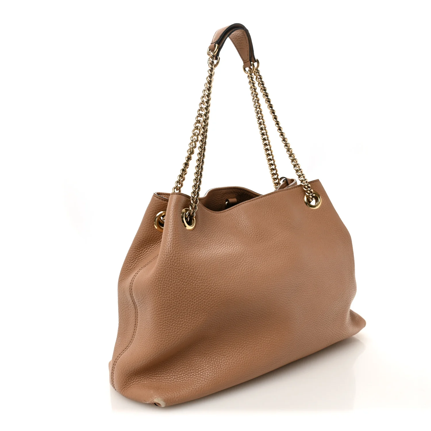 Pebbled Calfskin Medium Soho Chain Shoulder Bag Camelia - Image 4