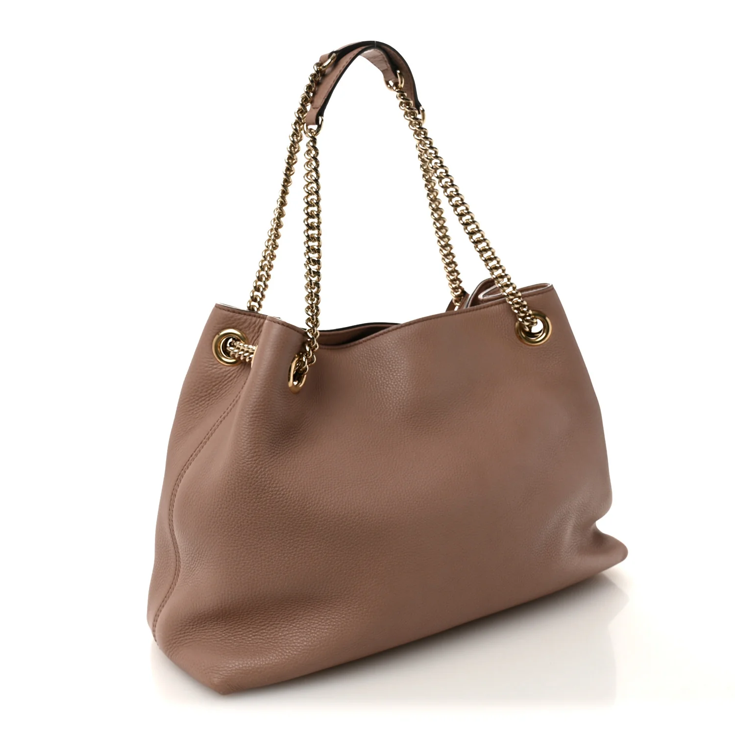 Pebbled Calfskin Medium Soho Chain Shoulder Bag Camelia - Image 4