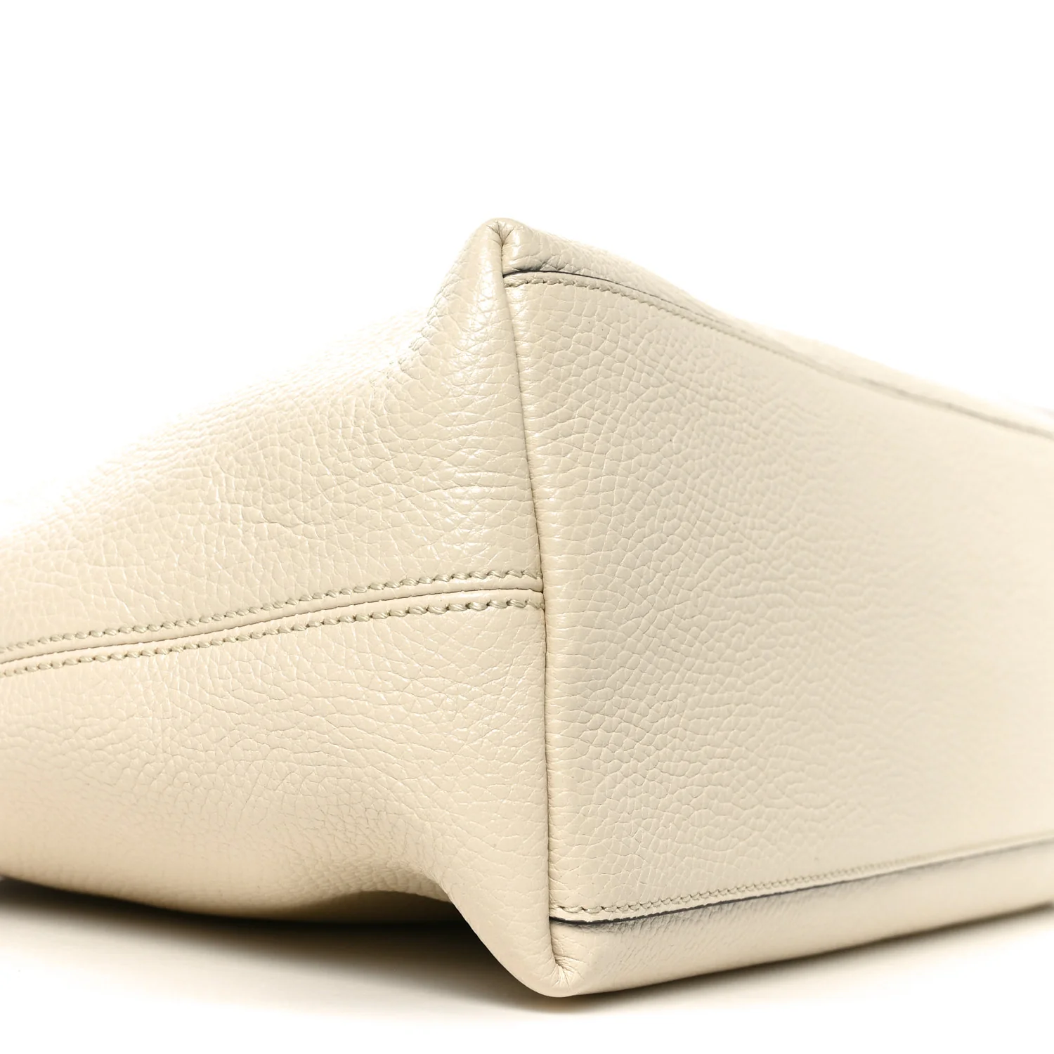 Pebbled Calfskin Medium Soho Chain Shoulder Bag Off White - Image 9