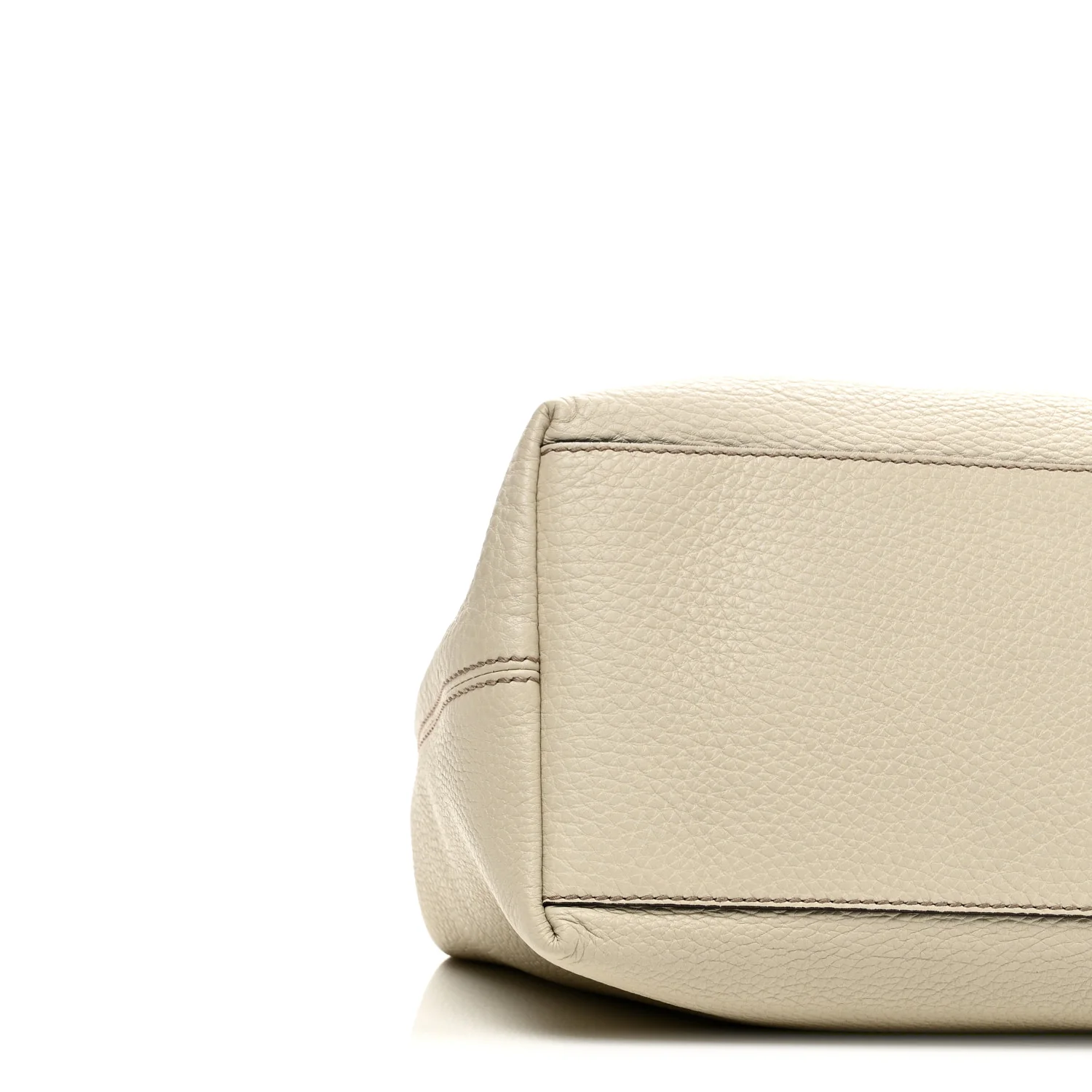Pebbled Calfskin Medium Soho Chain Shoulder Bag Off White - Image 9