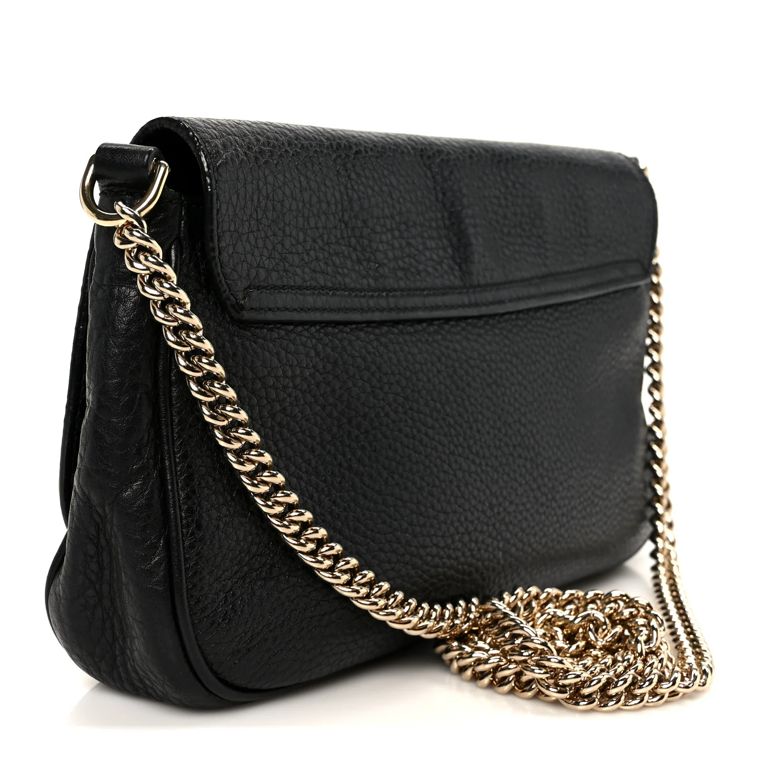 Pebbled Calfskin Medium Soho Flap Crossbody Black - Image 3