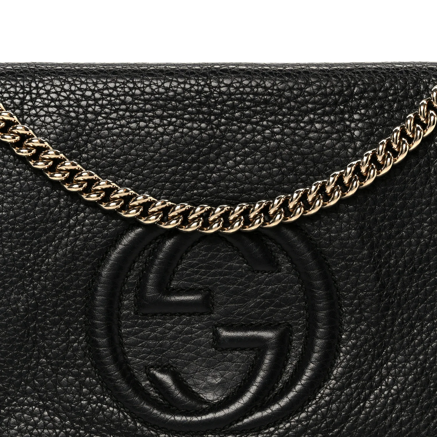 Pebbled Calfskin Medium Soho Flap Crossbody Black - Image 9