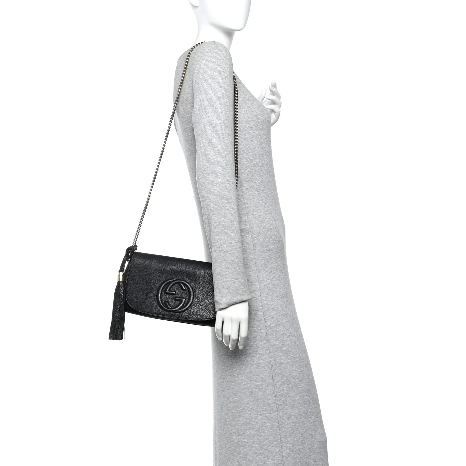 Pebbled Calfskin Medium Soho Flap Crossbody Black - Image 2