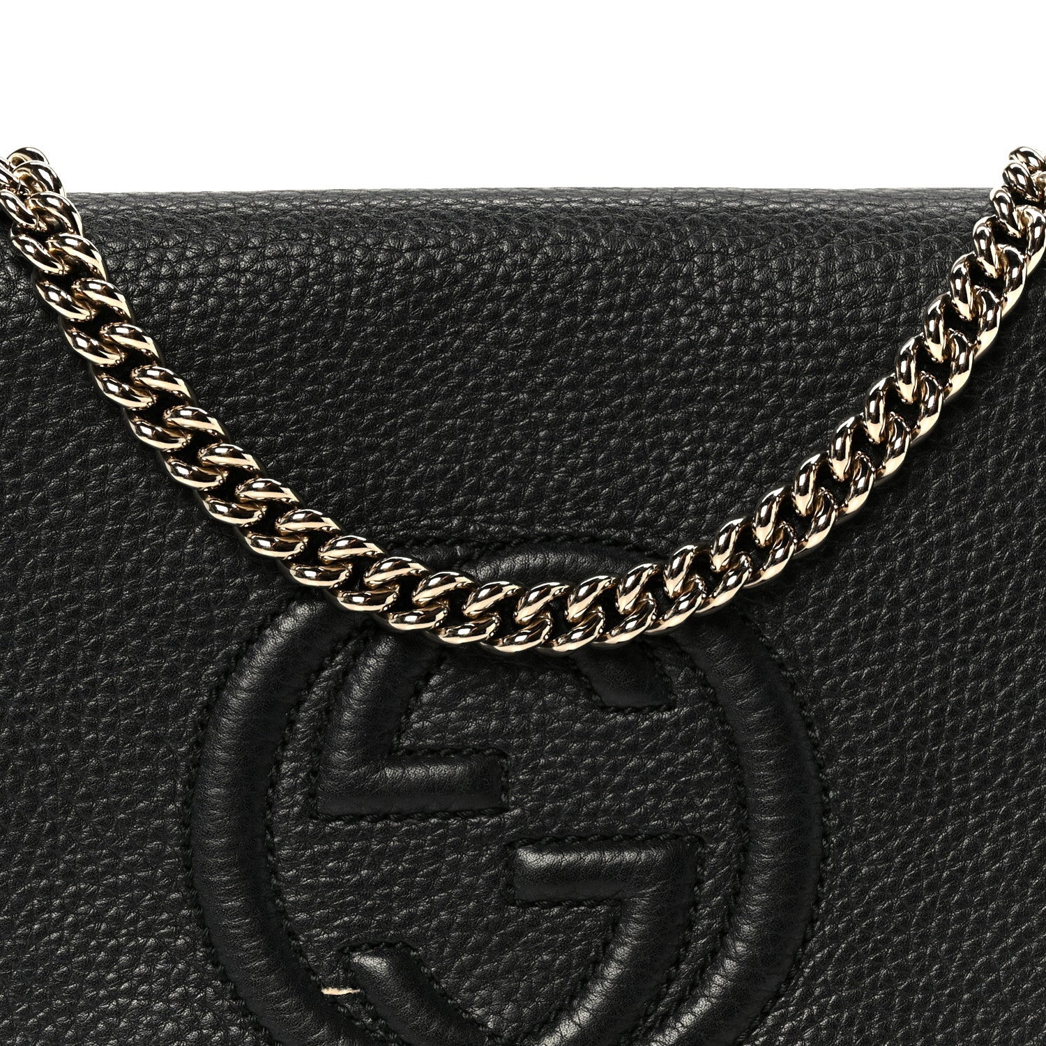 Pebbled Calfskin Medium Soho Flap Crossbody Black - Image 9