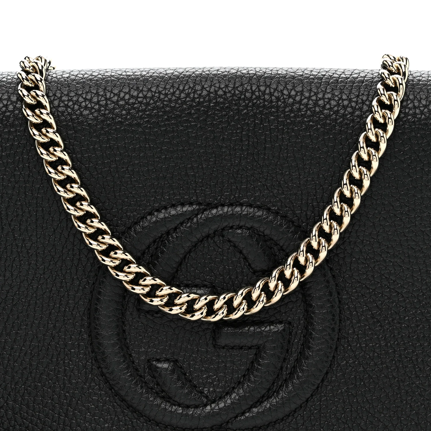 Pebbled Calfskin Medium Soho Flap Crossbody Black - Image 8