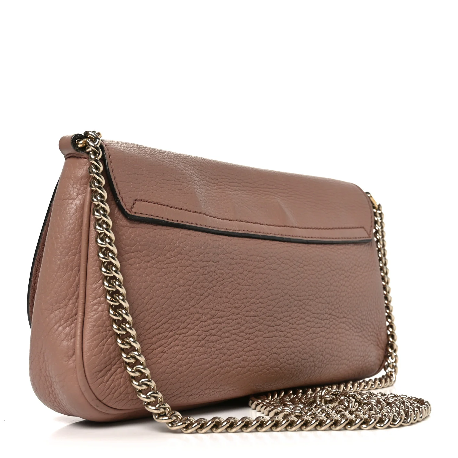Pebbled Calfskin Medium Soho Flap Crossbody Pale Pink - Image 3