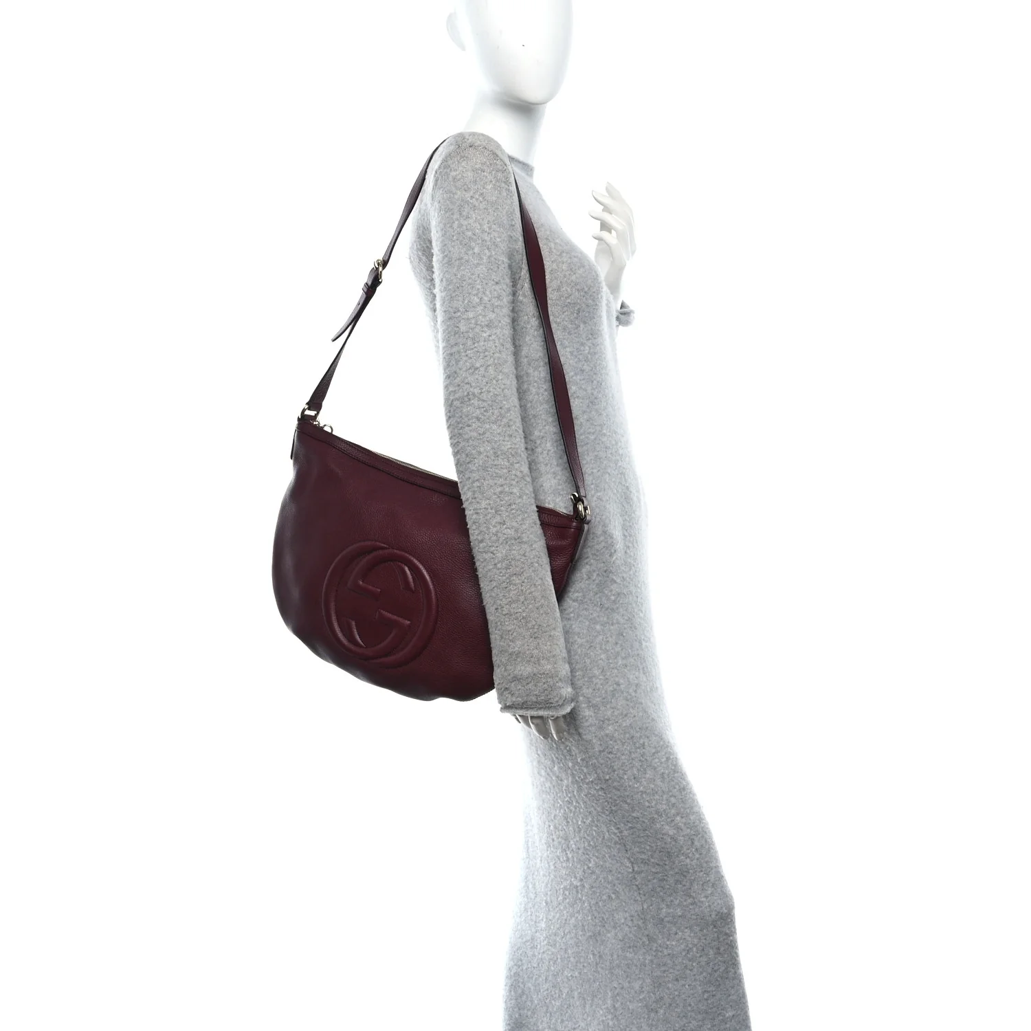 Pebbled Calfskin Medium Soho Hobo Scarlatto - Image 2