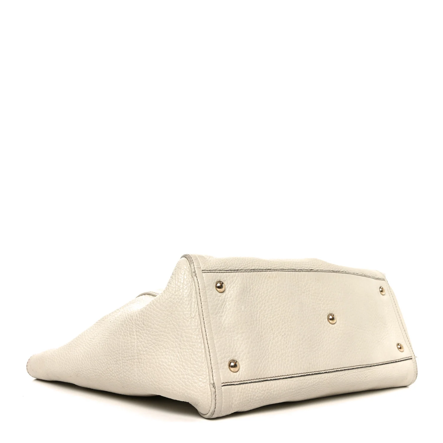 Pebbled Calfskin Medium Soho Shoulder Bag Off White - Image 4