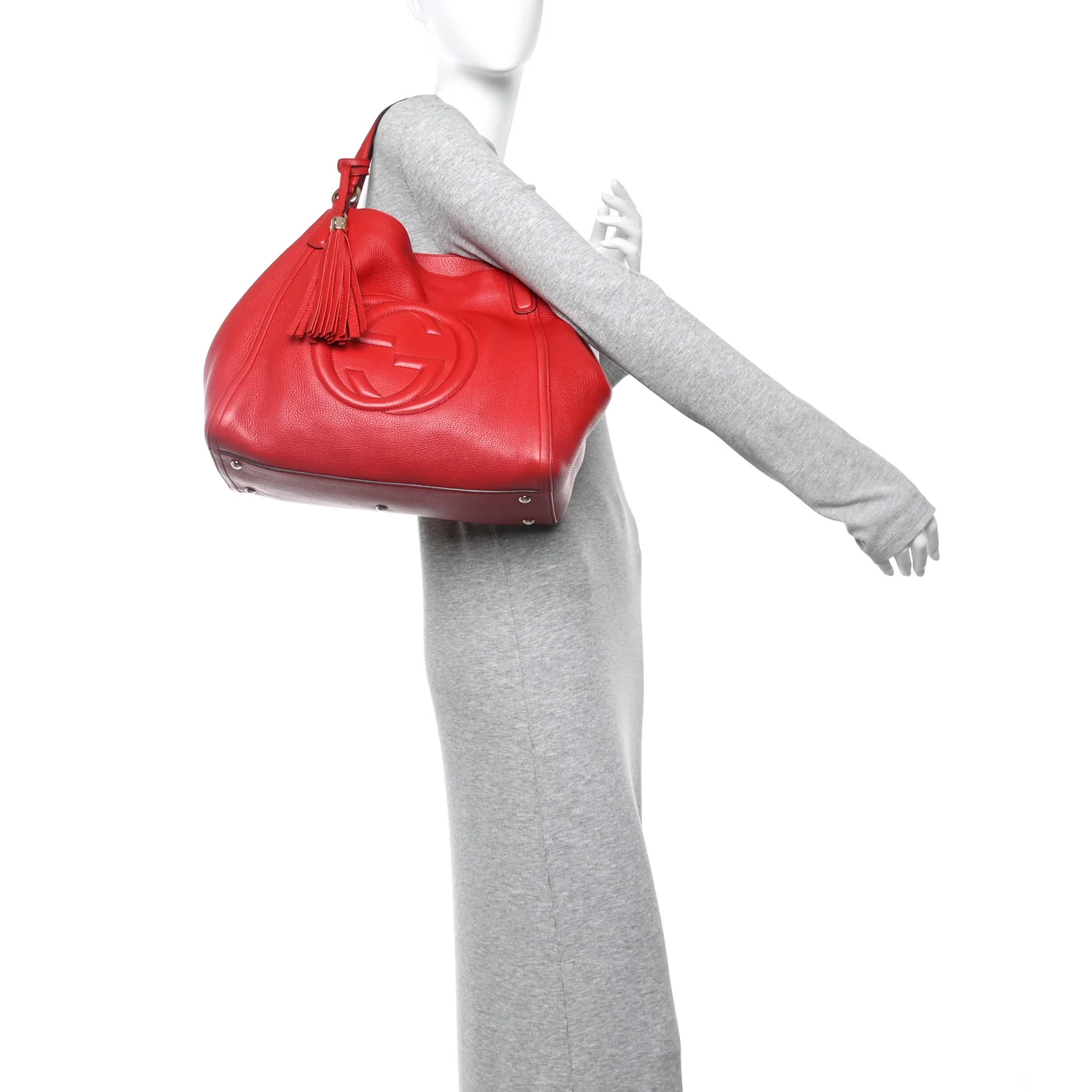 Pebbled Calfskin Medium Soho Shoulder Bag Tabasco Red - Image 2