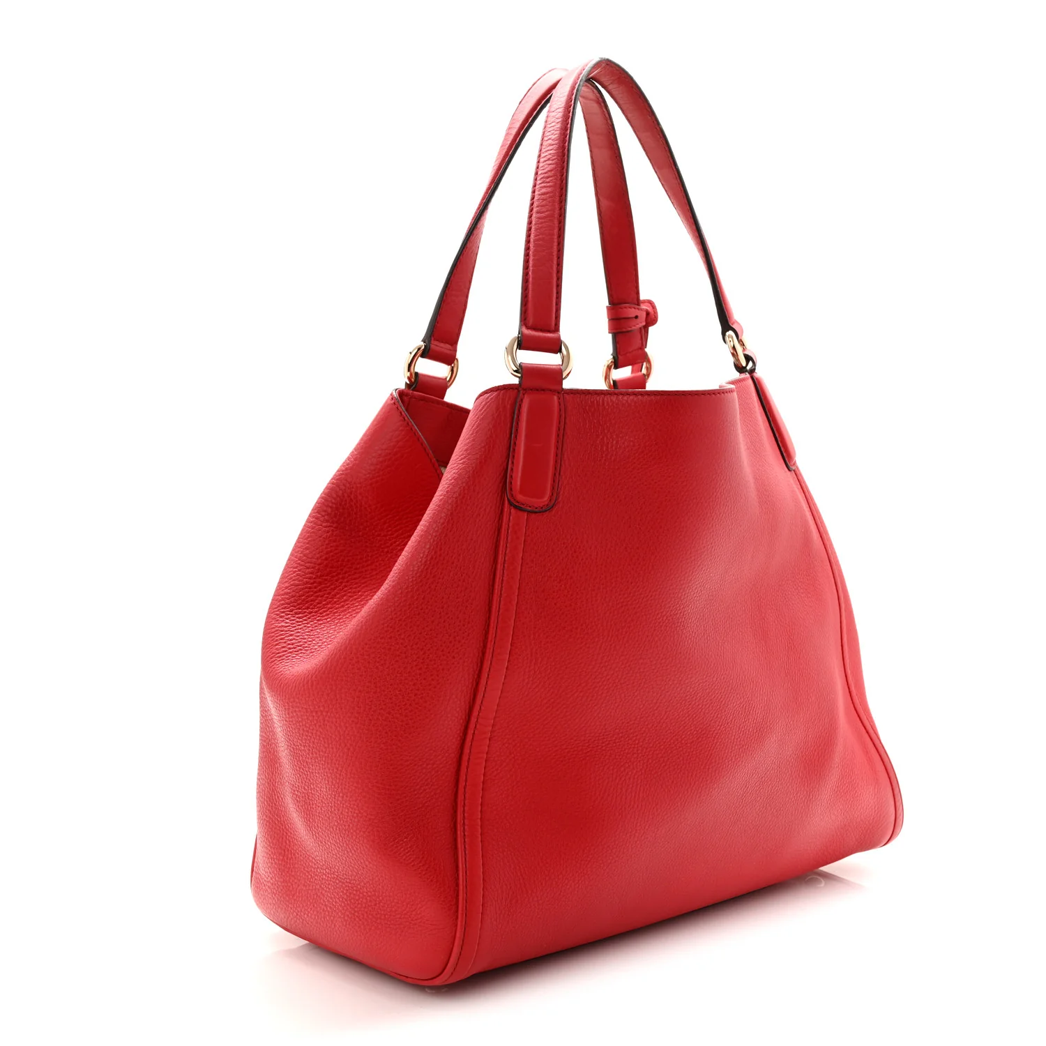 Pebbled Calfskin Medium Soho Shoulder Bag Tabasco Red - Image 3