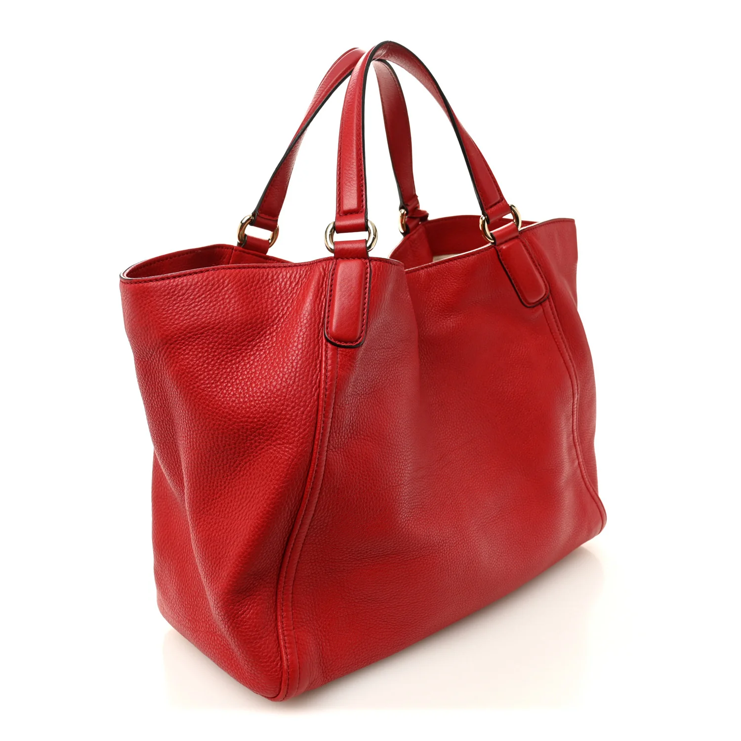 Pebbled Calfskin Medium Soho Shoulder Bag Tabasco Red - Image 3