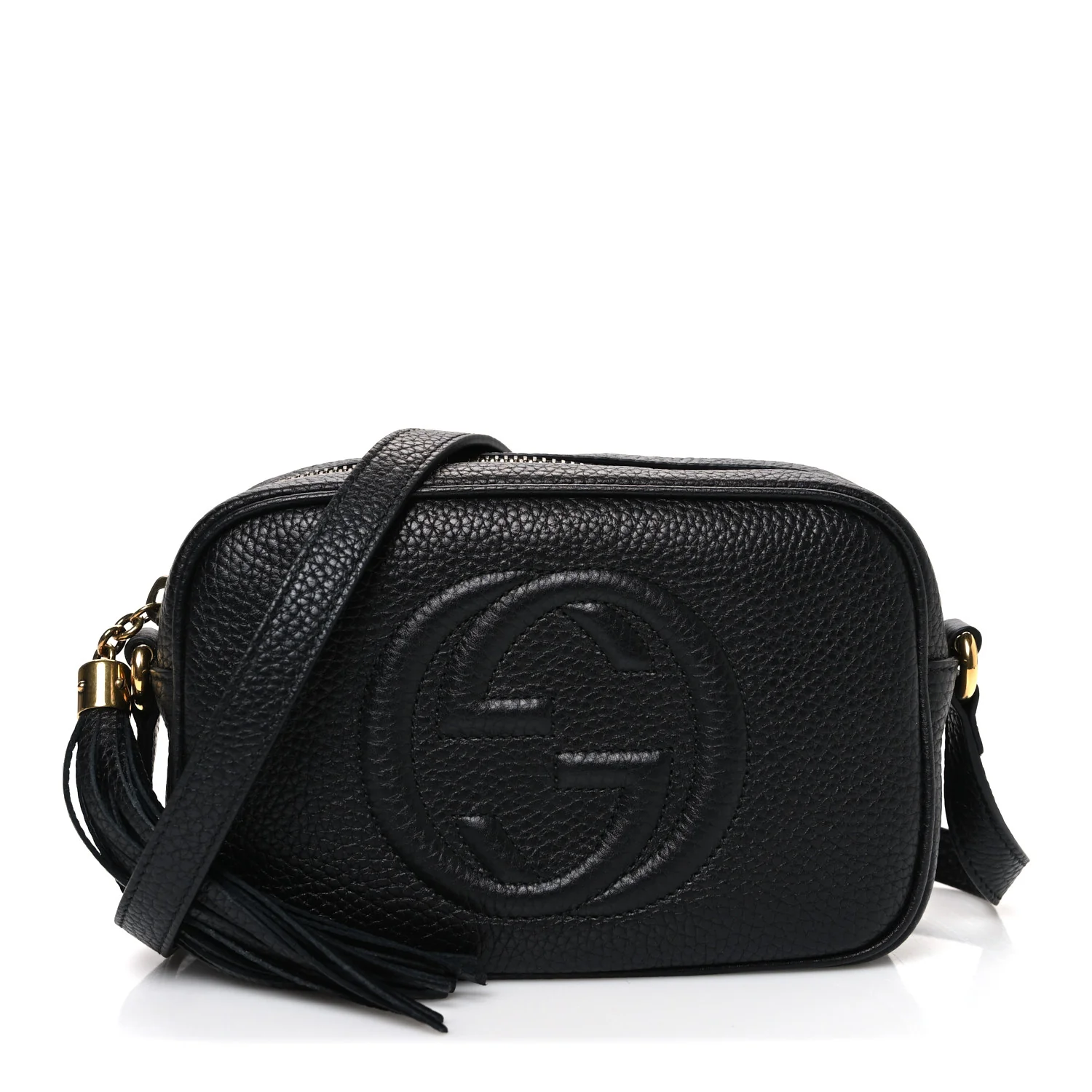 Pebbled Calfskin Mini Soho Disco Bag Black