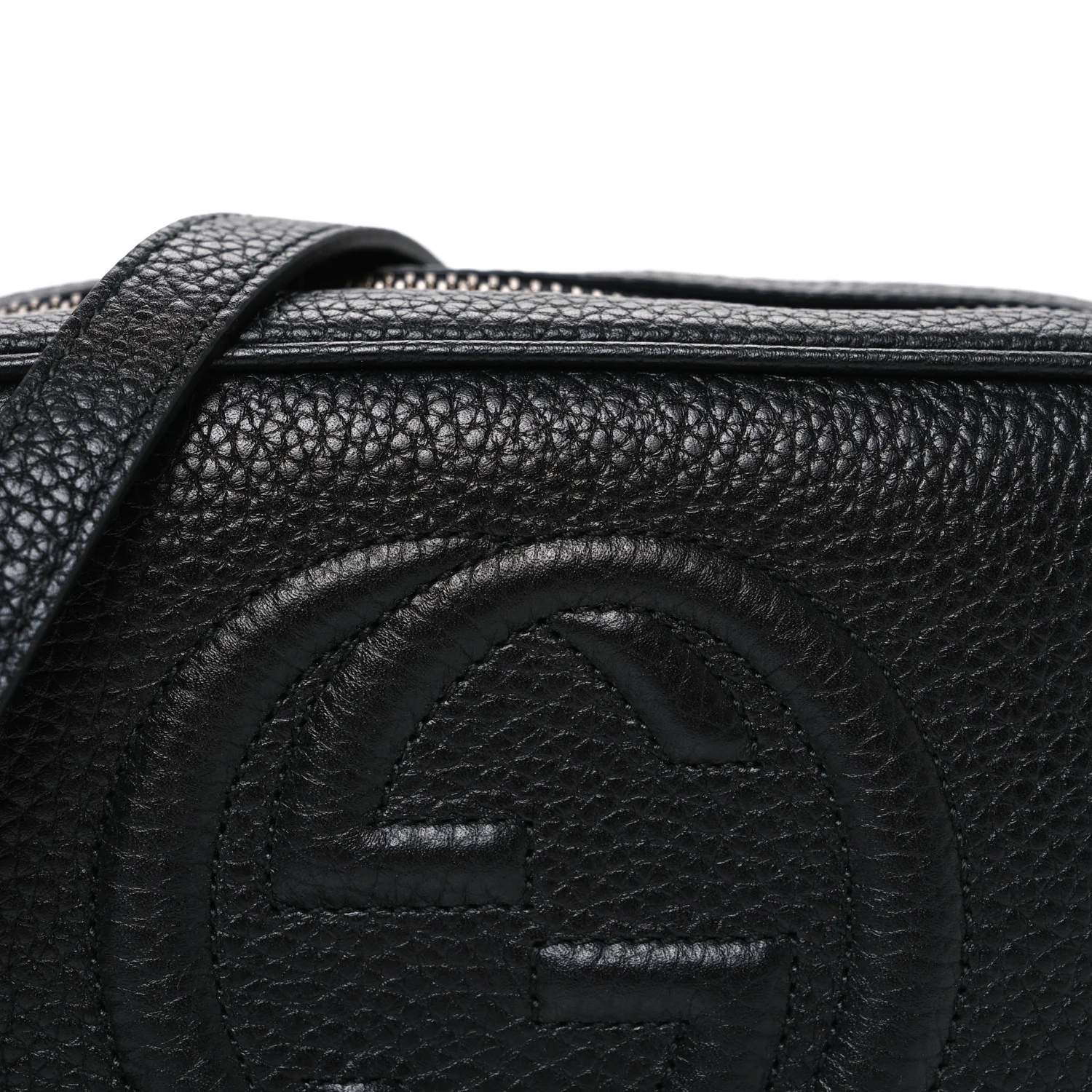 Pebbled Calfskin Mini Soho Disco Bag Black - Image 8