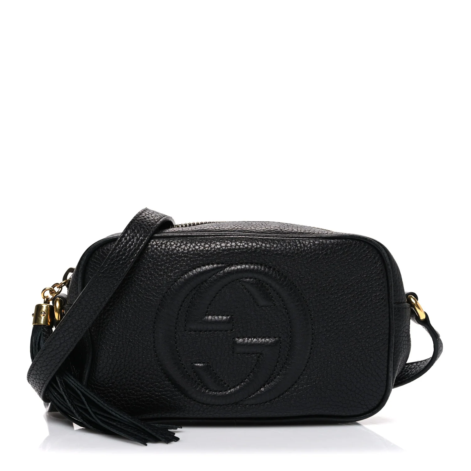 Pebbled Calfskin Mini Soho Disco Bag Black