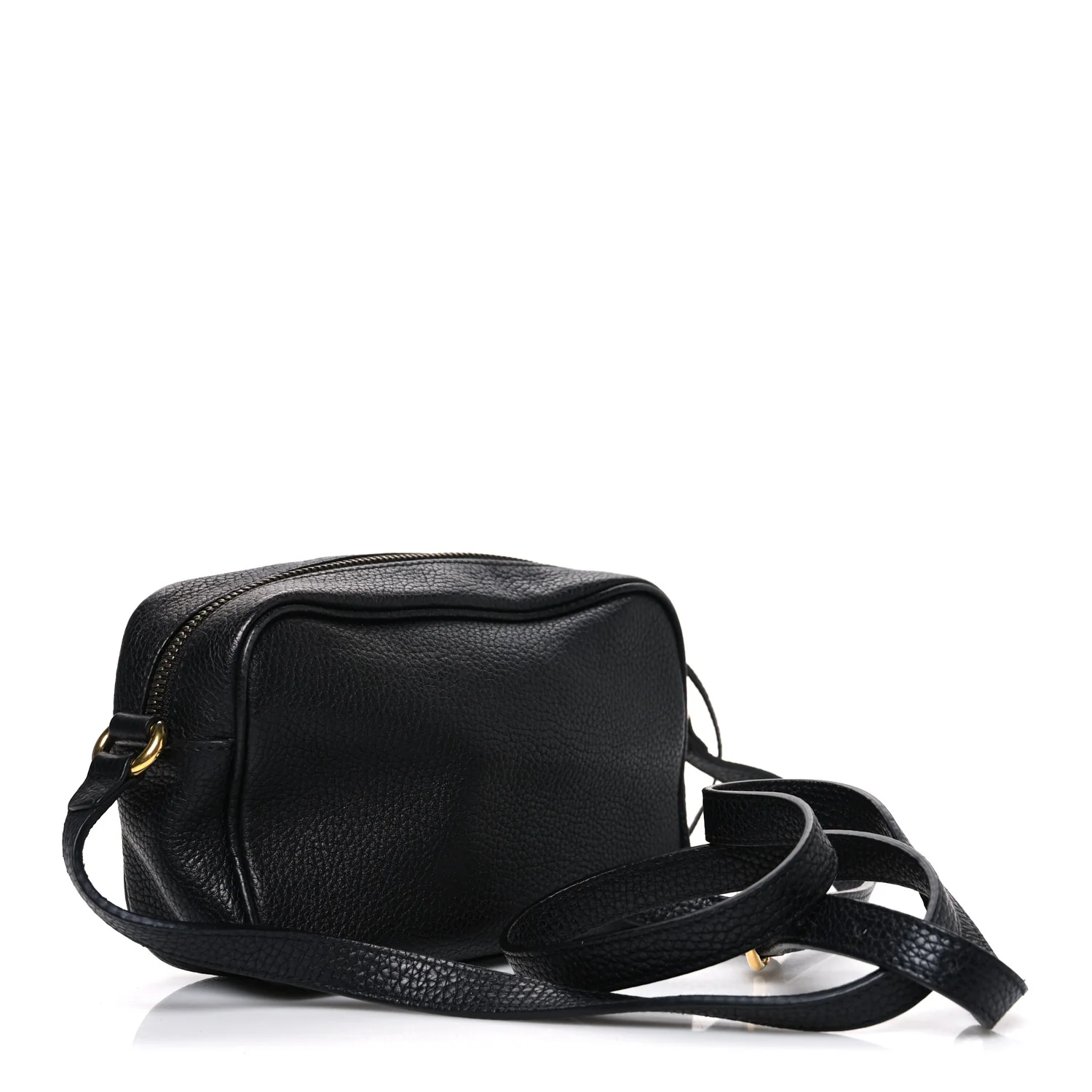 Pebbled Calfskin Mini Soho Disco Bag Black - Image 3