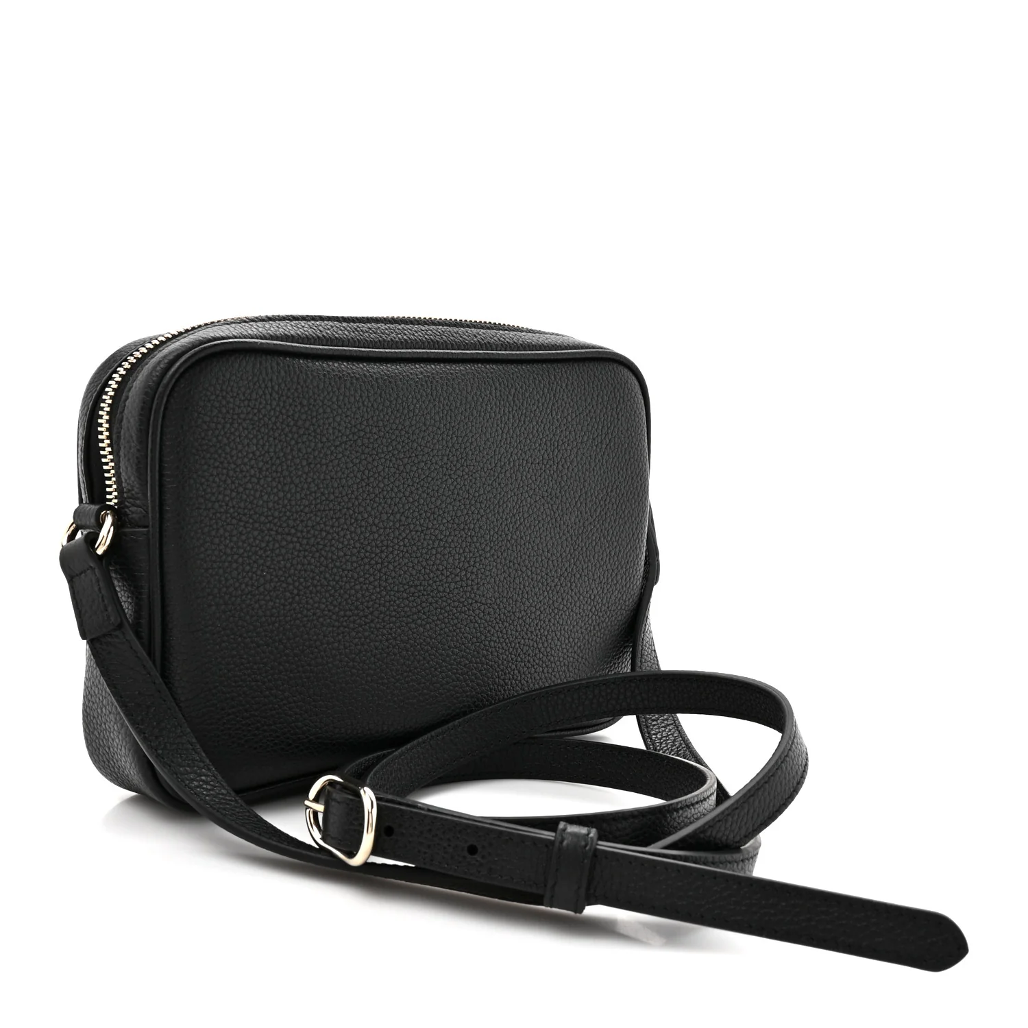 Pebbled Calfskin Shoulder Bag Black - Image 3