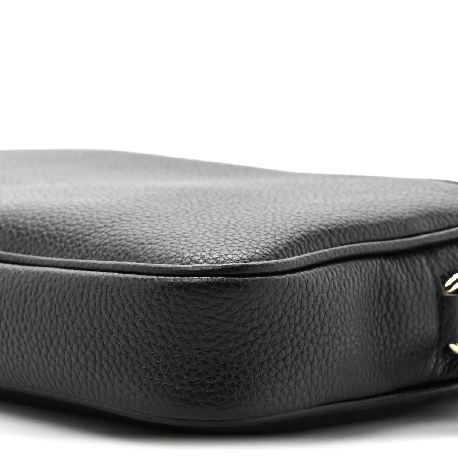 Pebbled Calfskin Shoulder Bag Black - Image 9