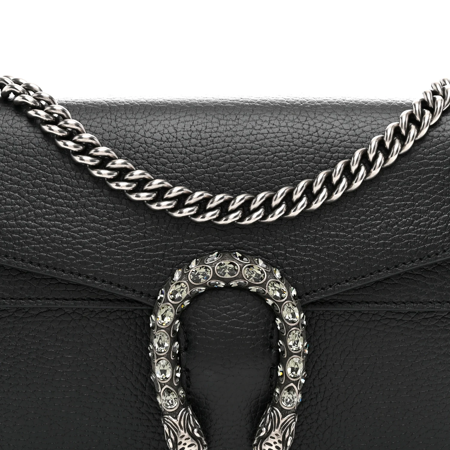 Pebbled Calfskin Small Dionysus Shoulder Bag Black - Image 8