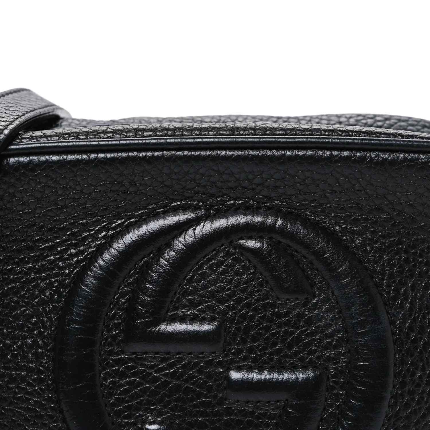 Pebbled Calfskin Small Soho Disco Bag Black - Image 8