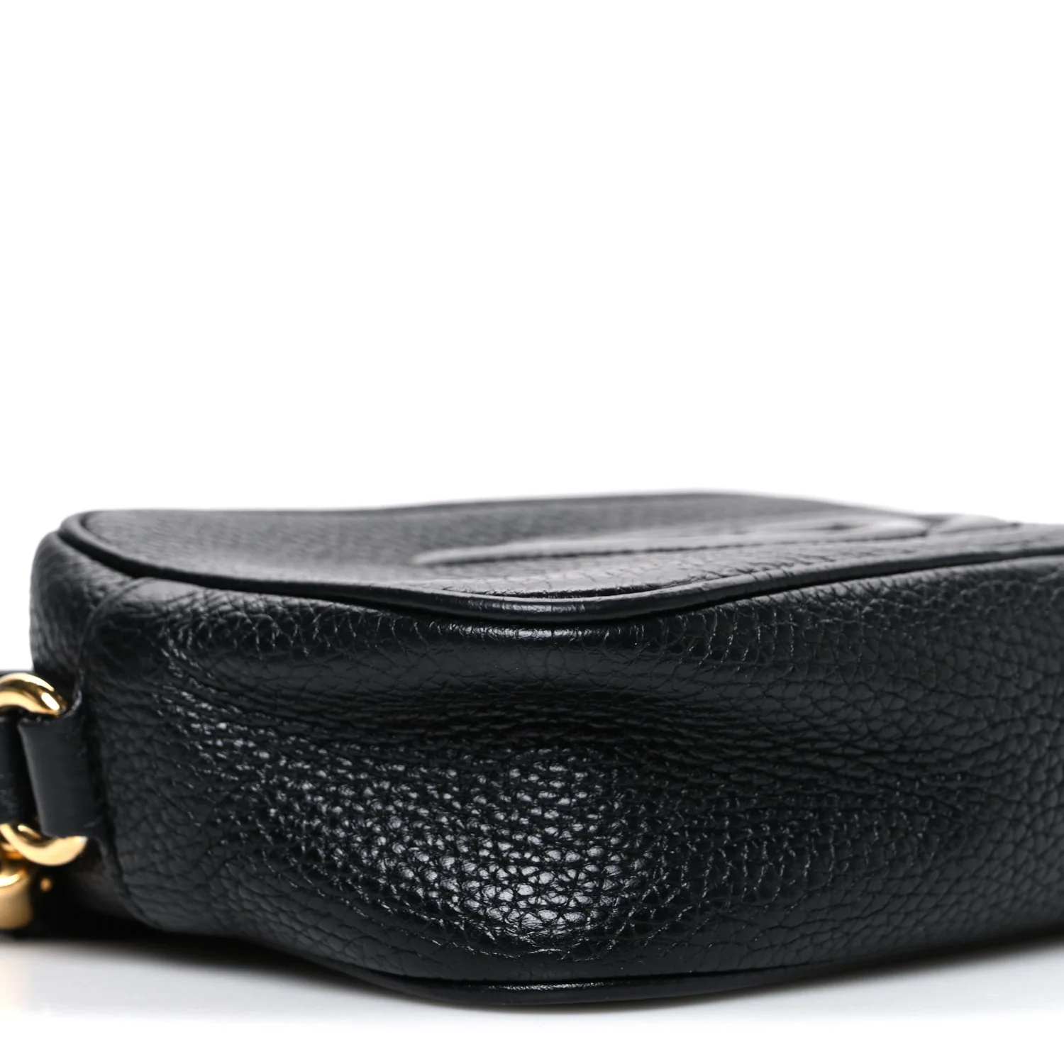 Pebbled Calfskin Small Soho Disco Bag Black - Image 9