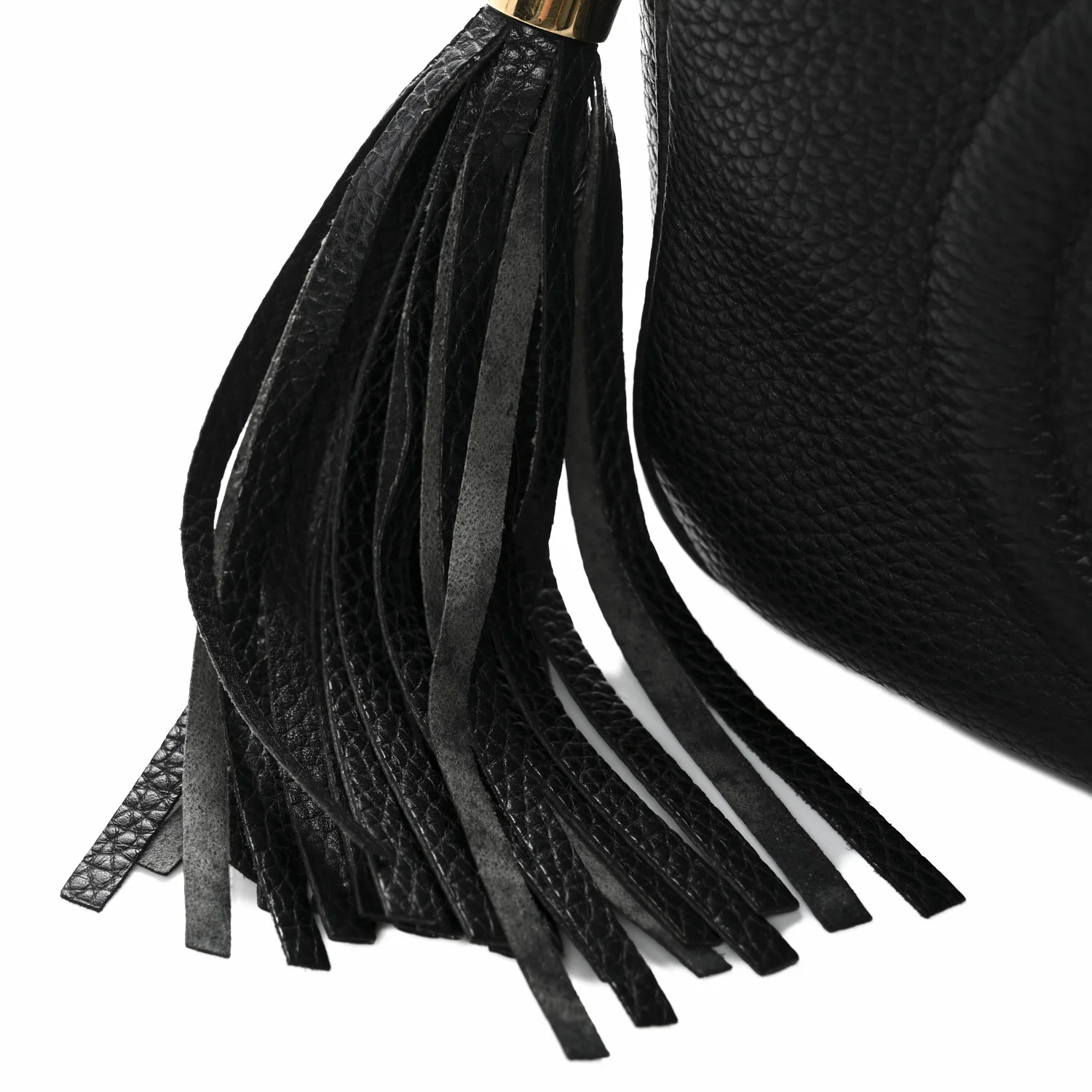 Pebbled Calfskin Small Soho Disco Bag Black - Image 14