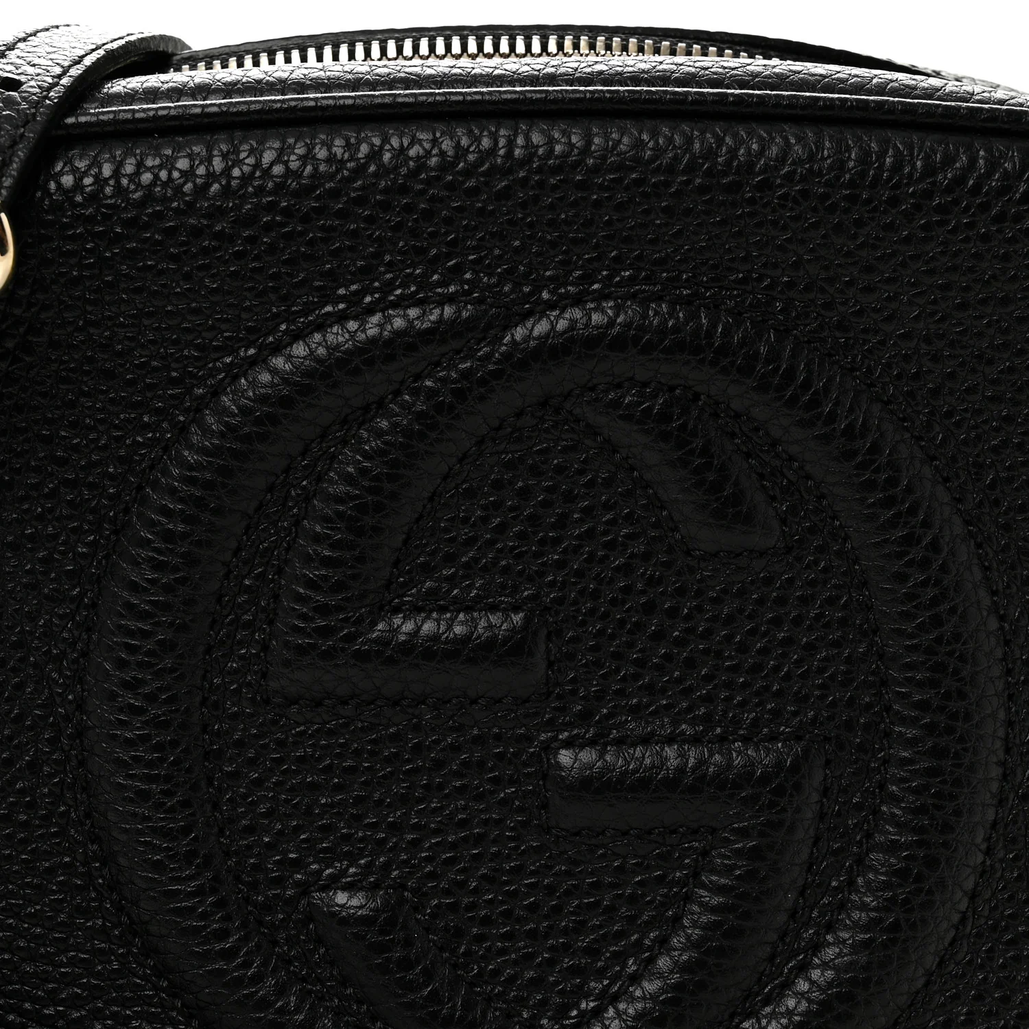 Pebbled Calfskin Small Soho Disco Bag Black - Image 14