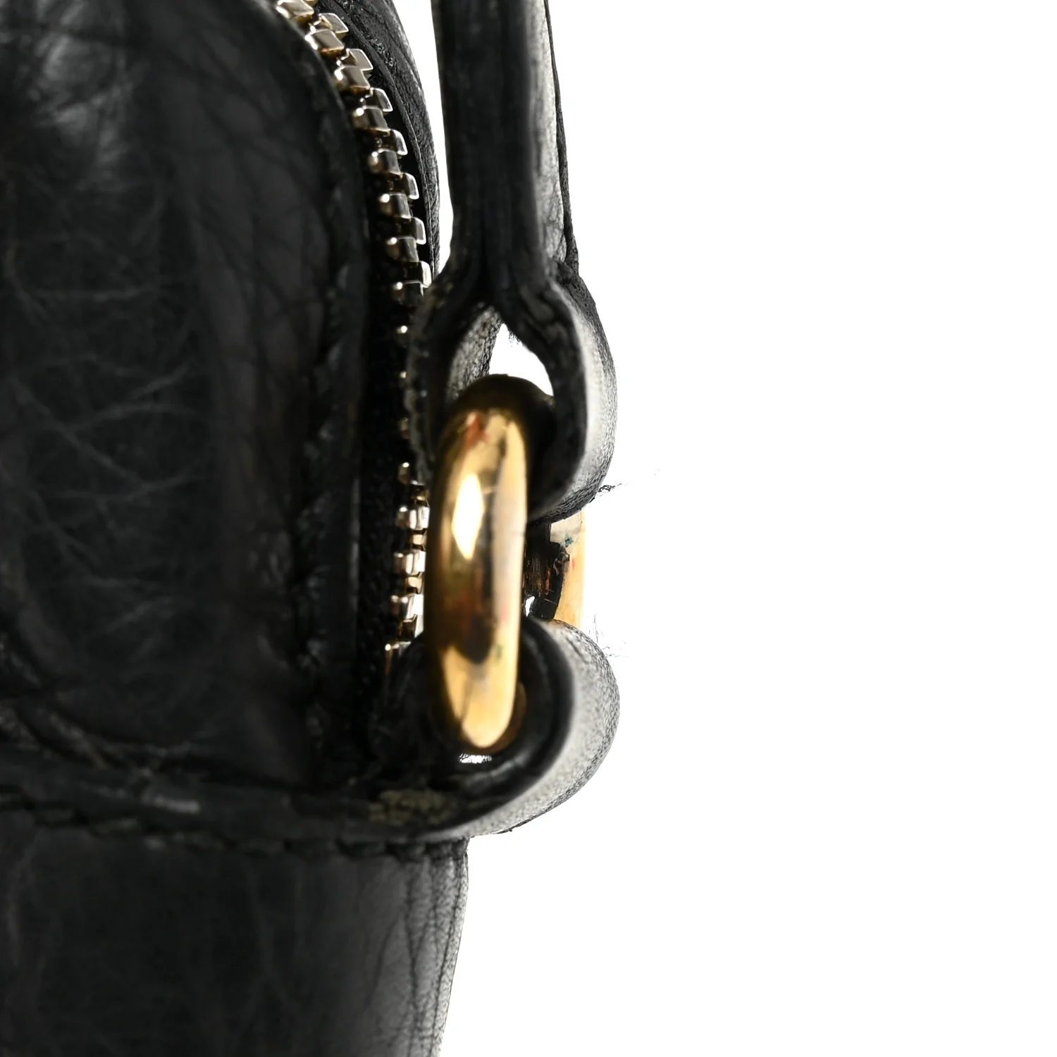 Pebbled Calfskin Small Soho Disco Bag Black - Image 11