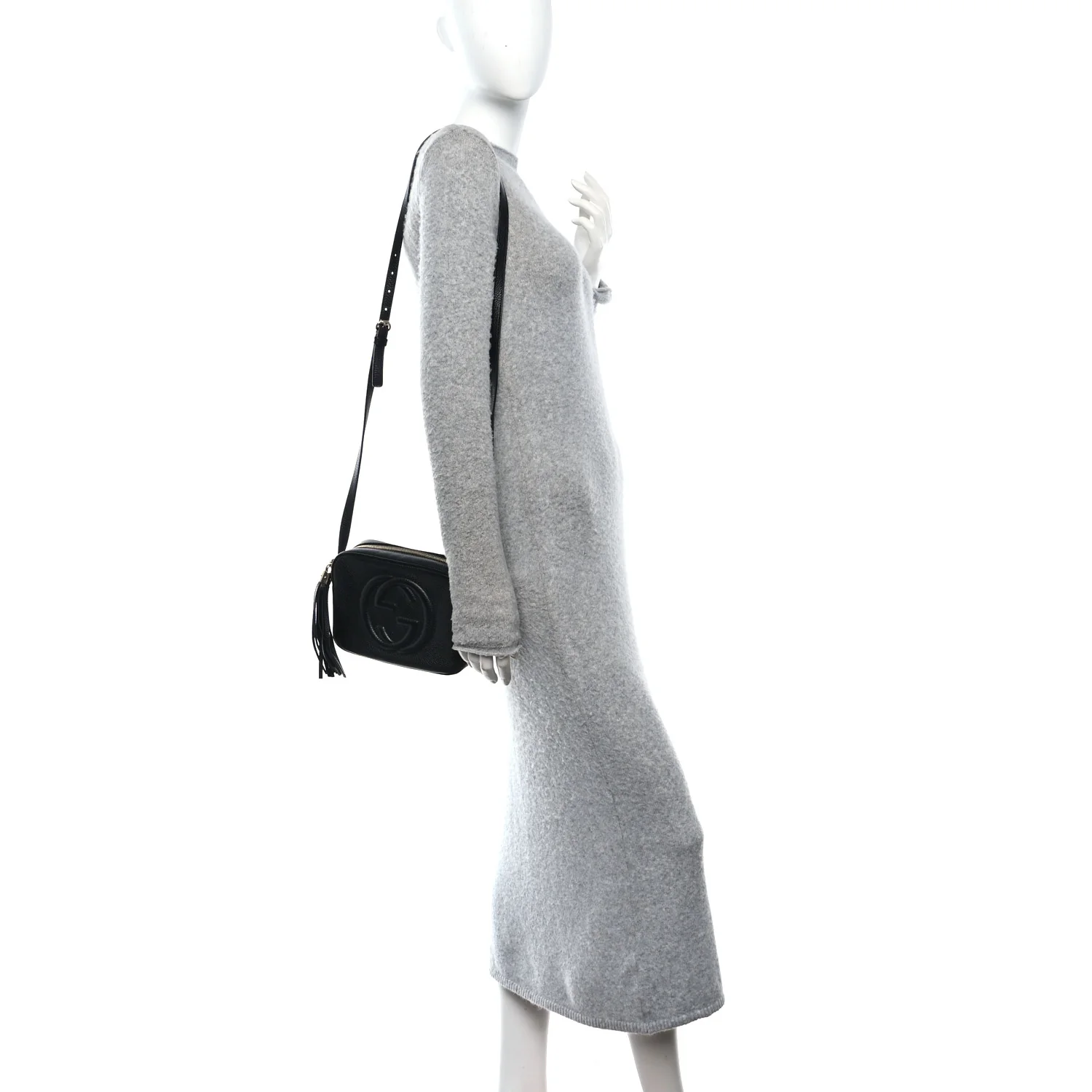 Pebbled Calfskin Small Soho Disco Bag Black - Image 3