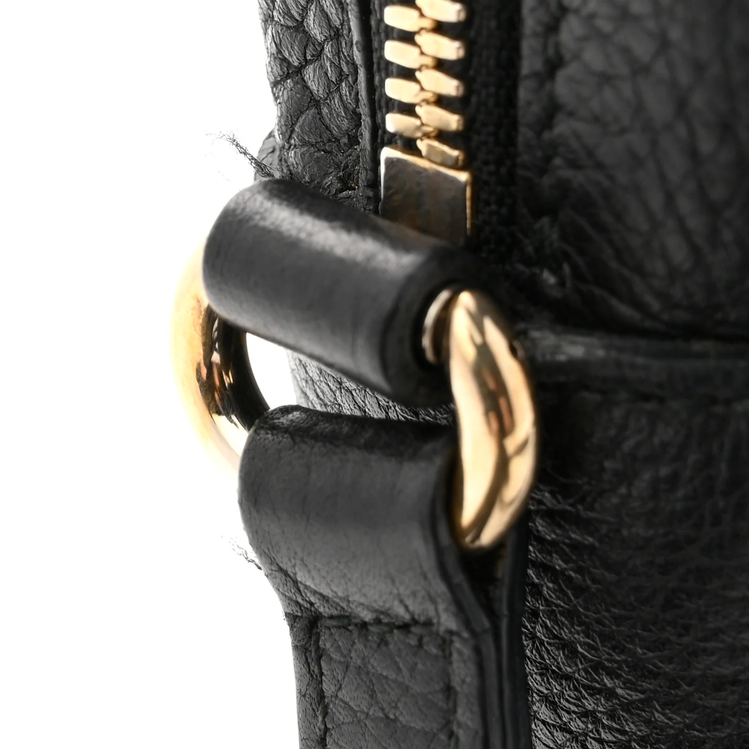 Pebbled Calfskin Small Soho Disco Bag Black - Image 14