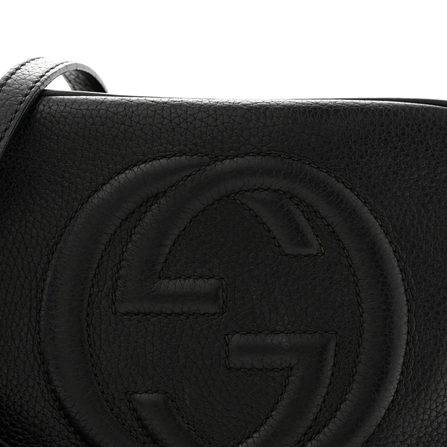 Pebbled Calfskin Small Soho Disco Bag Black - Image 8