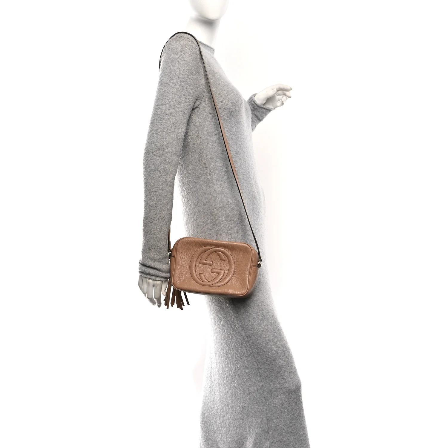 Pebbled Calfskin Small Soho Disco Bag Rose Beige - Image 2