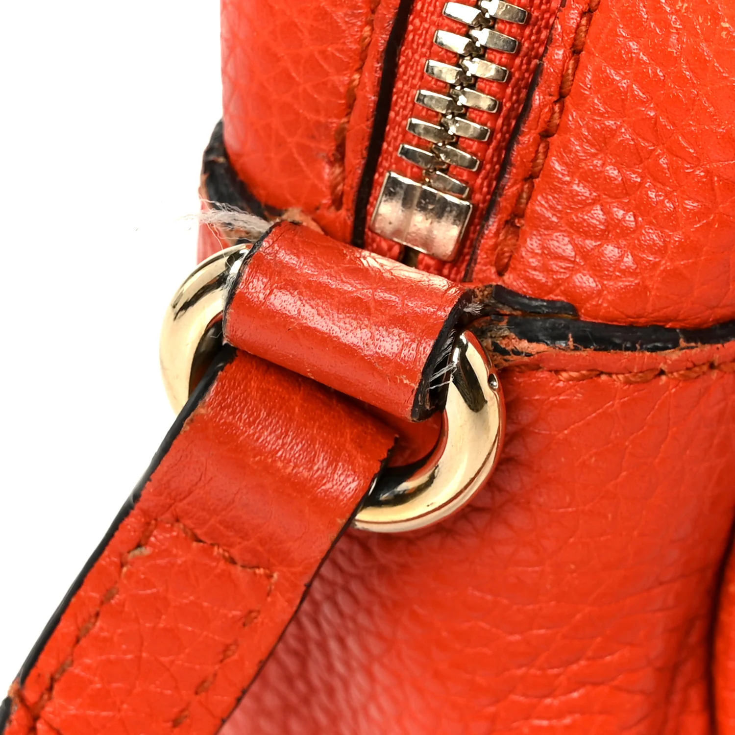 Pebbled Calfskin Small Soho Disco Bag Sun Orange - Image 15