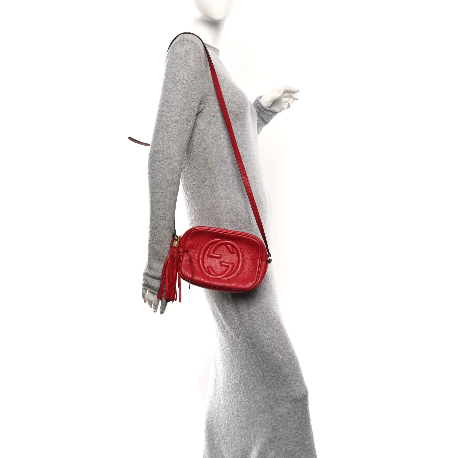 Pebbled Calfskin Small Soho Disco Bag Tabasco Red - Image 2