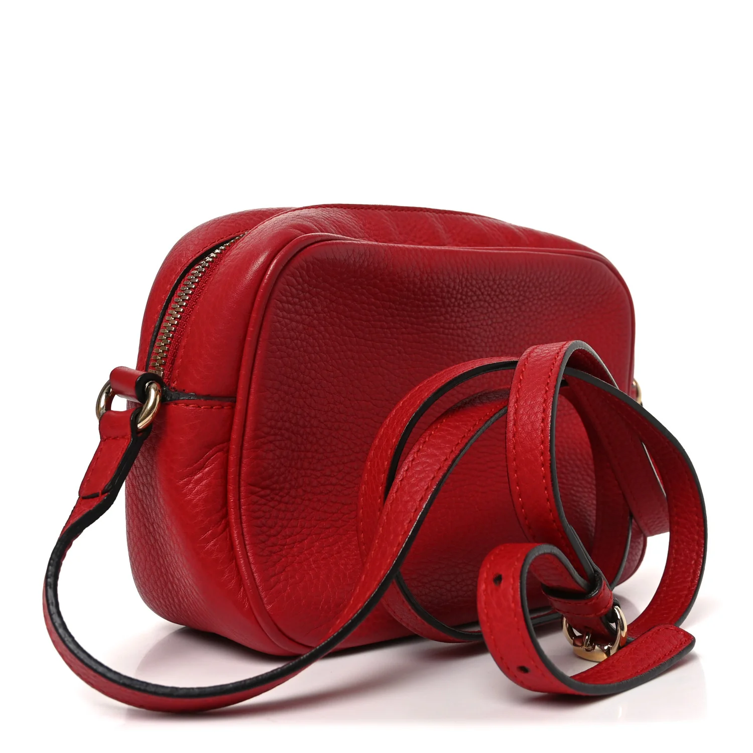 Pebbled Calfskin Small Soho Disco Bag Tabasco Red - Image 3