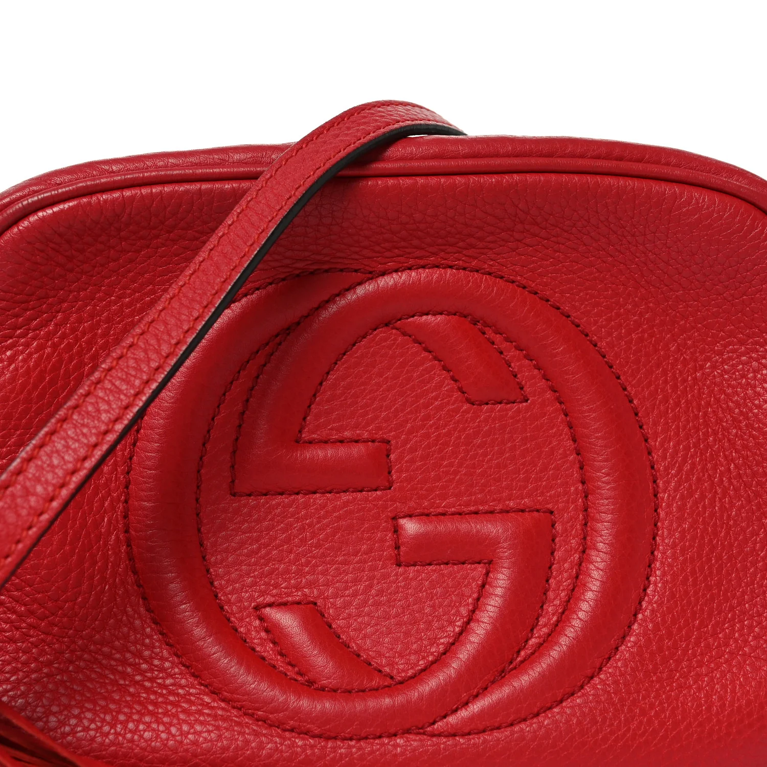 Pebbled Calfskin Small Soho Disco Bag Tabasco Red - Image 8